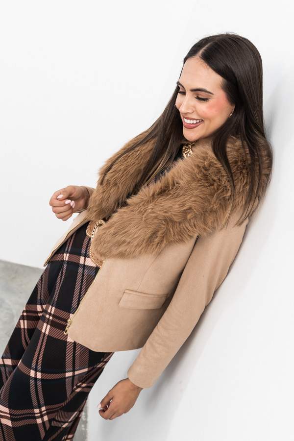 CUELLO PELO COLOR CAMEL