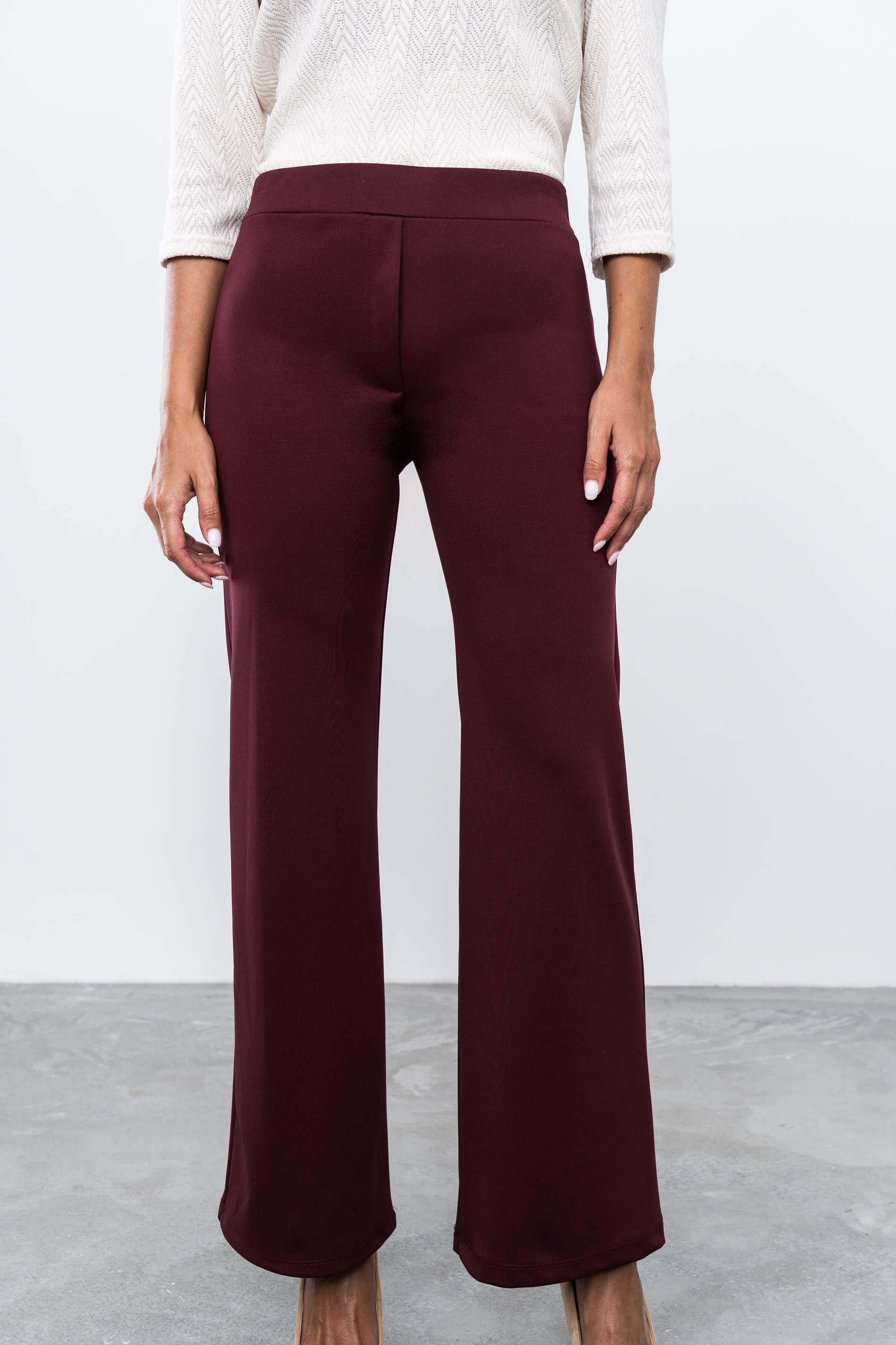 PANTALON RECTO BURDEOS