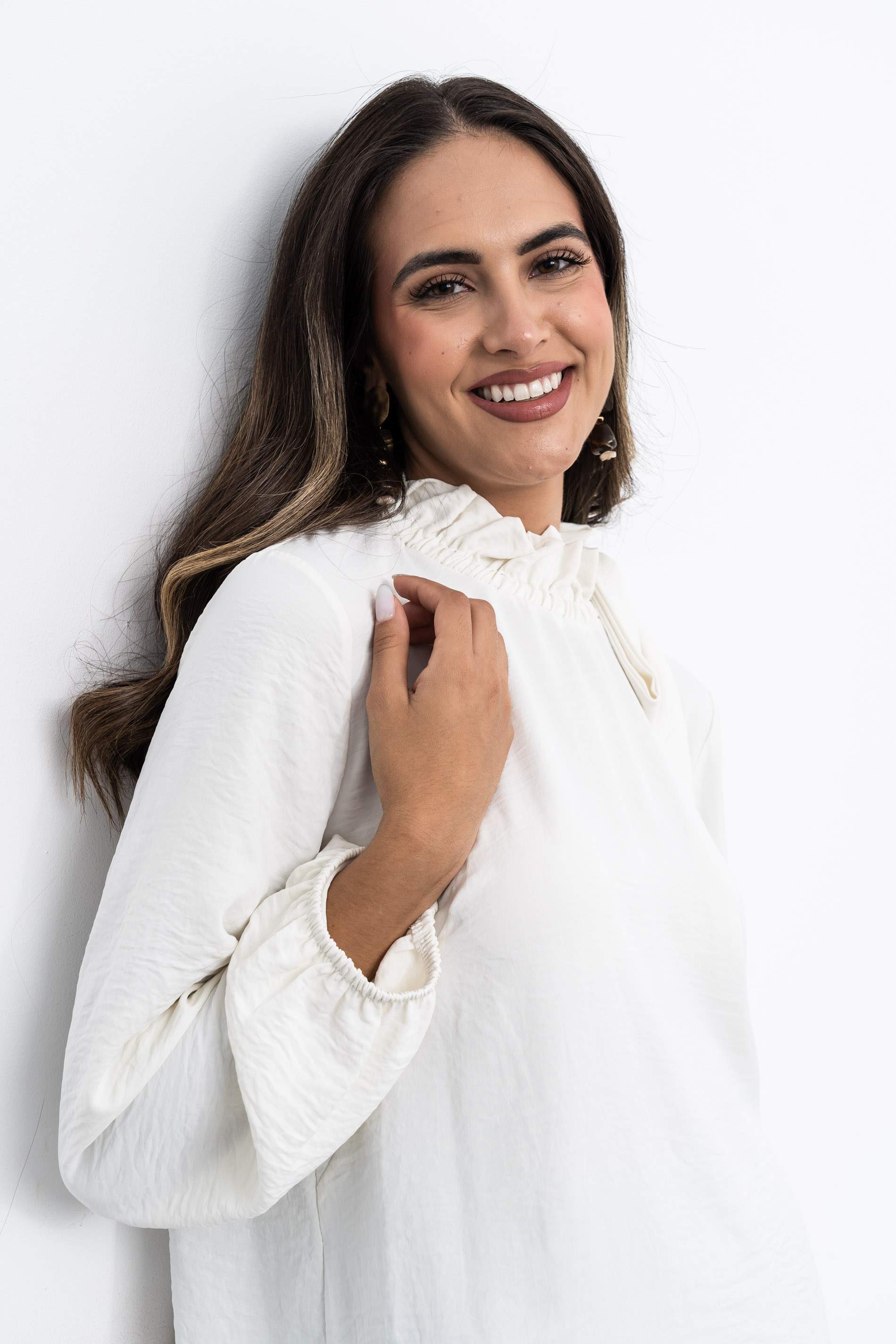 BLUSA CUELLO FRUNCIDO LAZO
