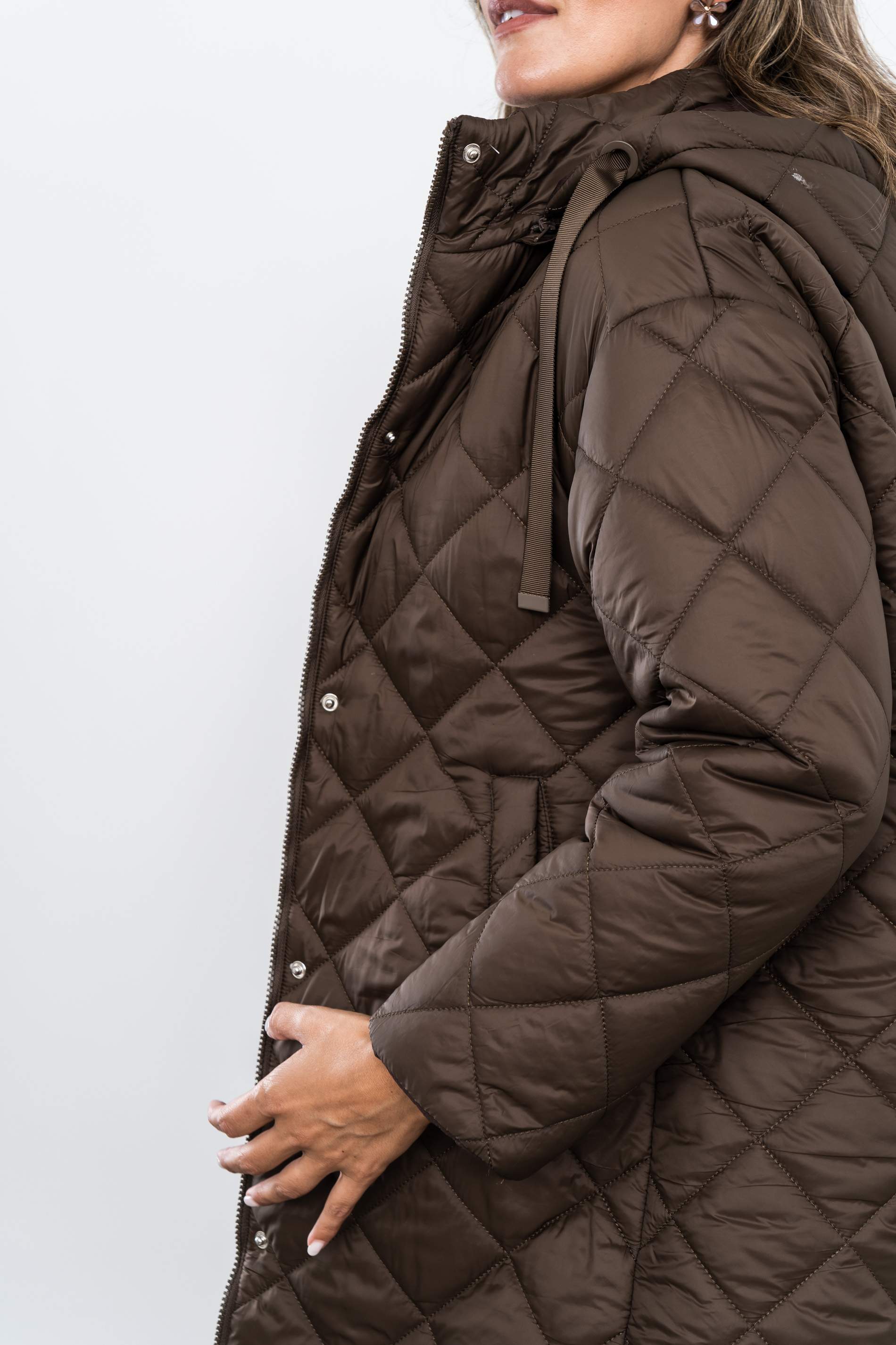 PARKA LARGA PESPUNTES ROMBO