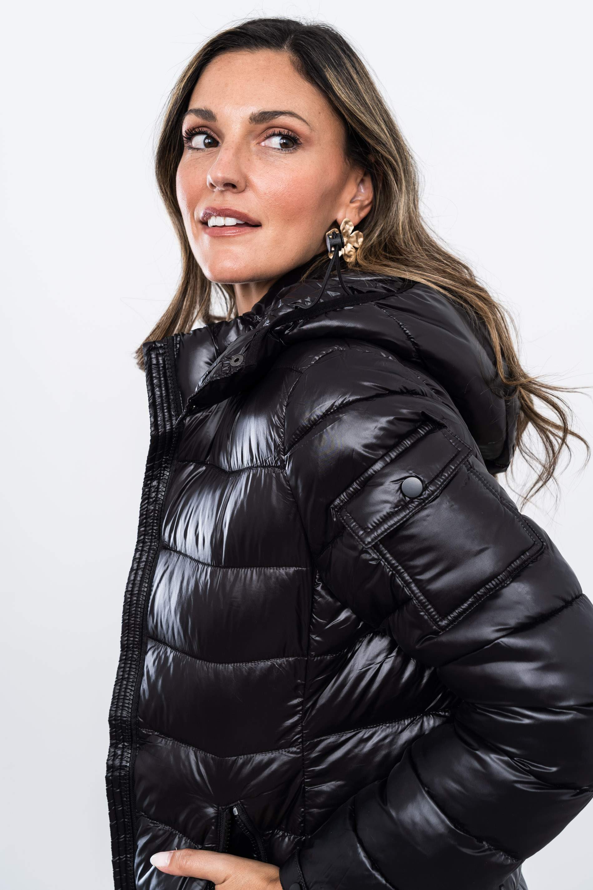 PARKA LARGA SATINADA BOLSILLO