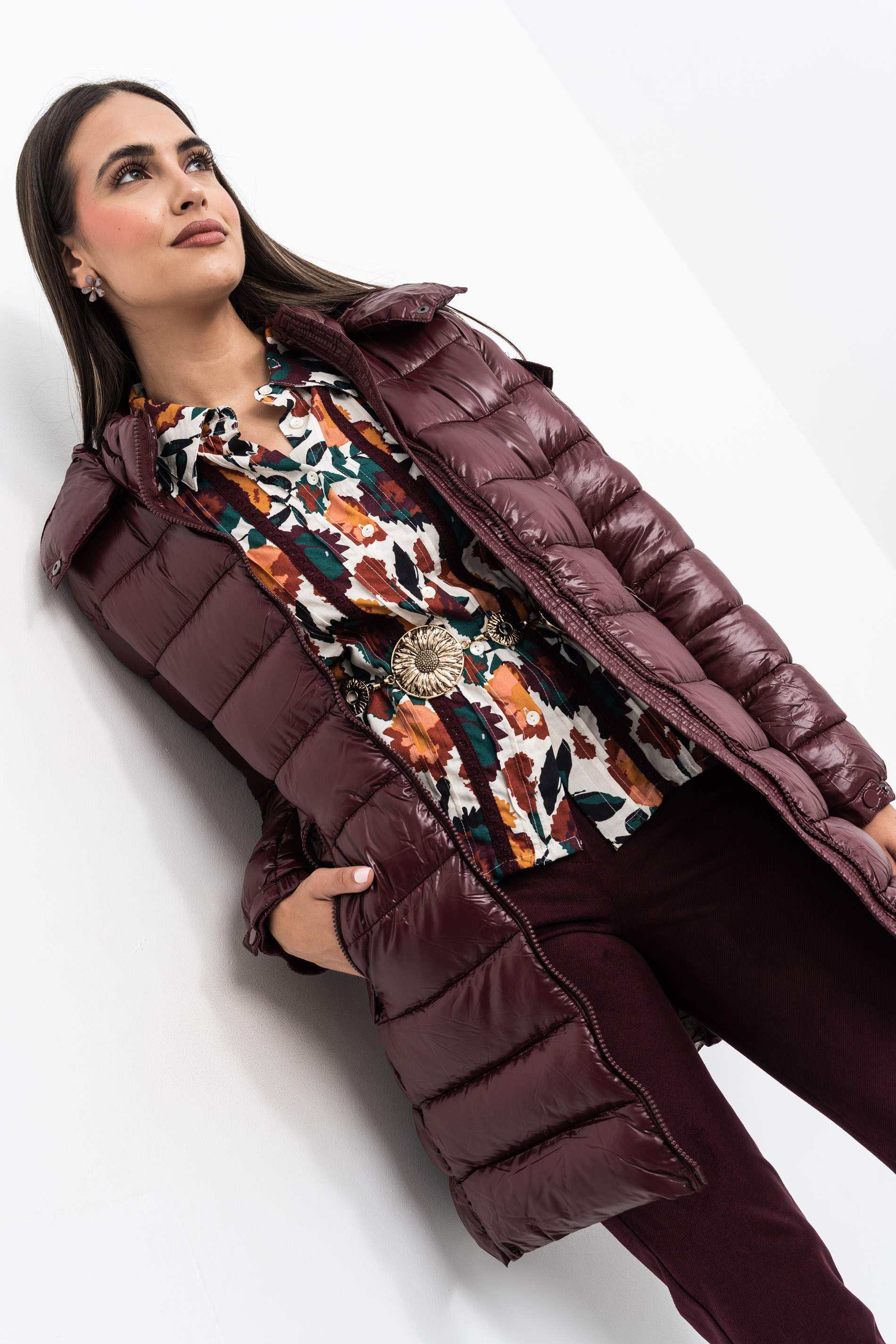 PARKA LARGA SATINADA BOLSILLO