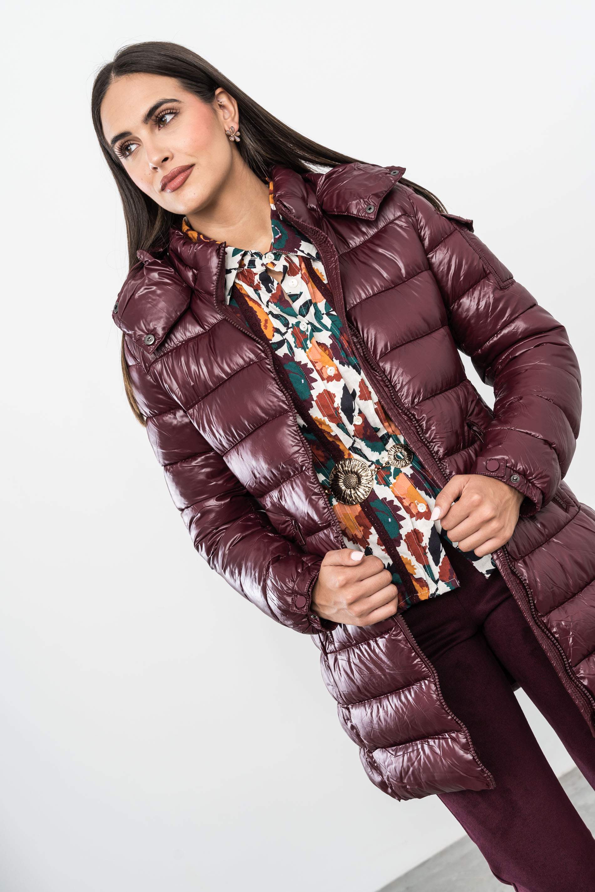 PARKA LARGA SATINADA BOLSILLO