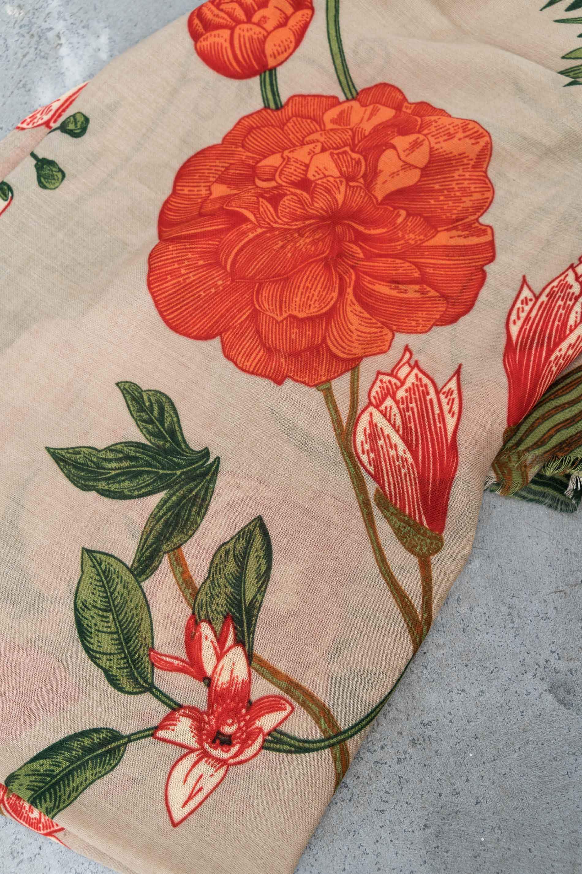 FOULARD FLOR GRANDE BEIGE