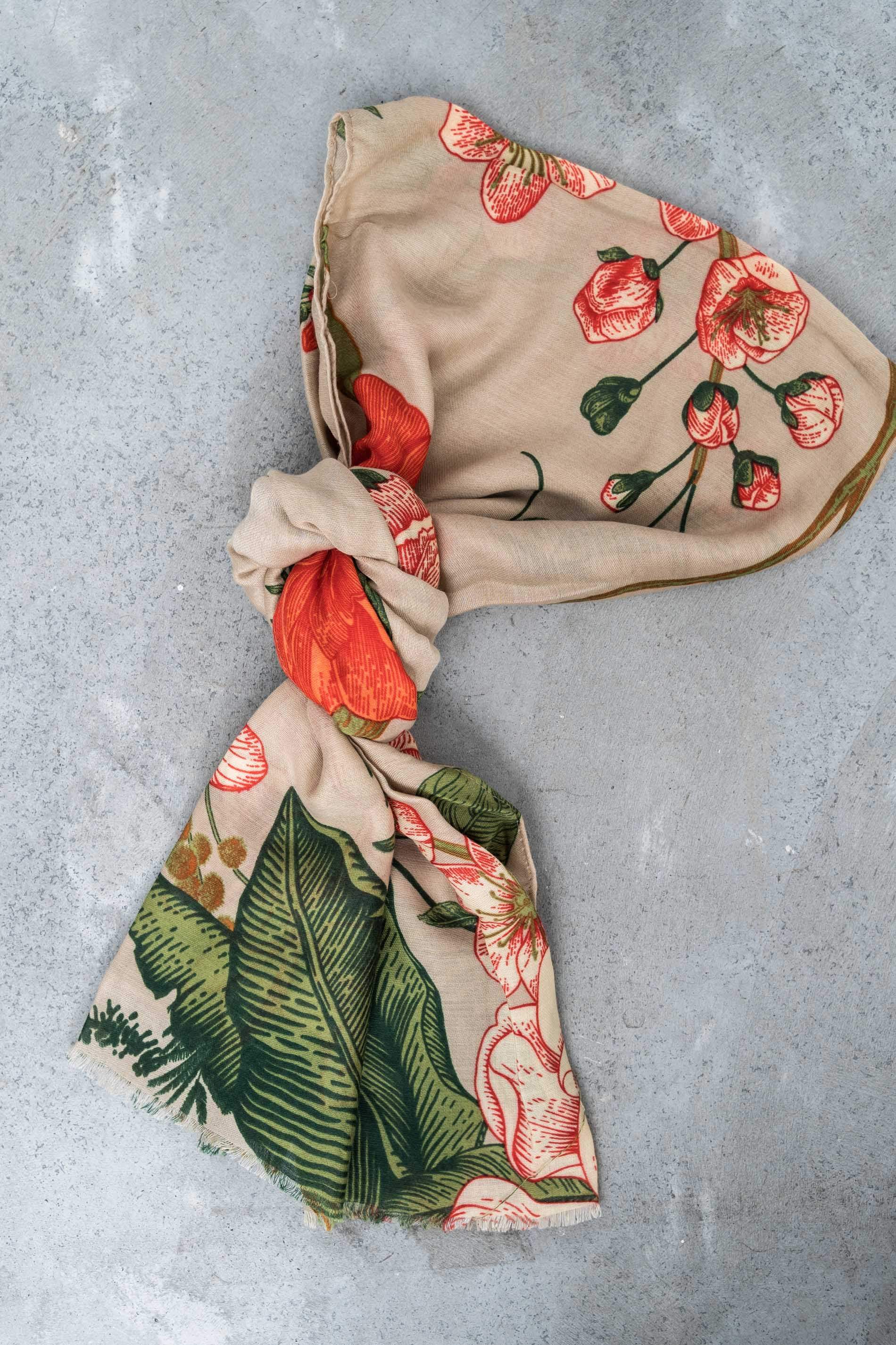 FOULARD FLOR GRANDE BEIGE