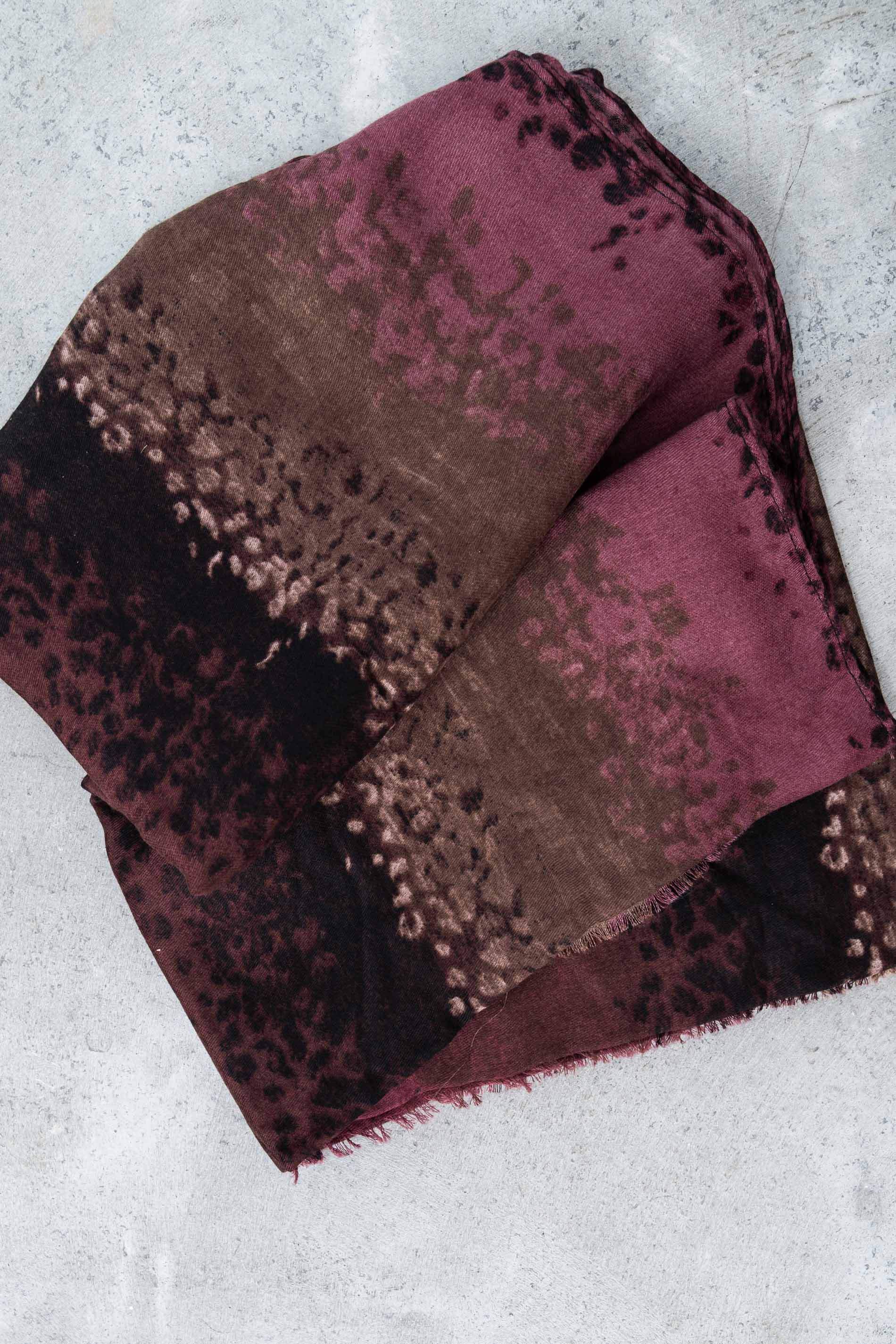 FOULARD BLOQUES COLOR GRANATE