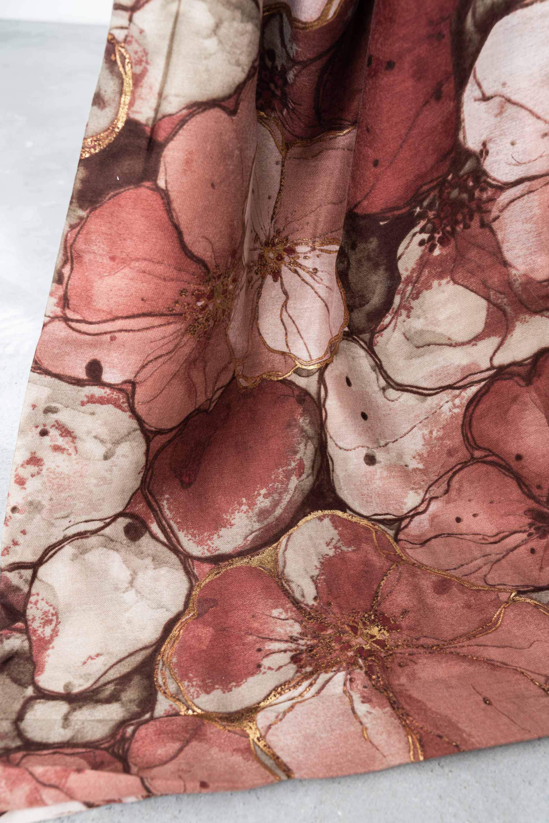 FOULARD FLOR PERFIL ORO