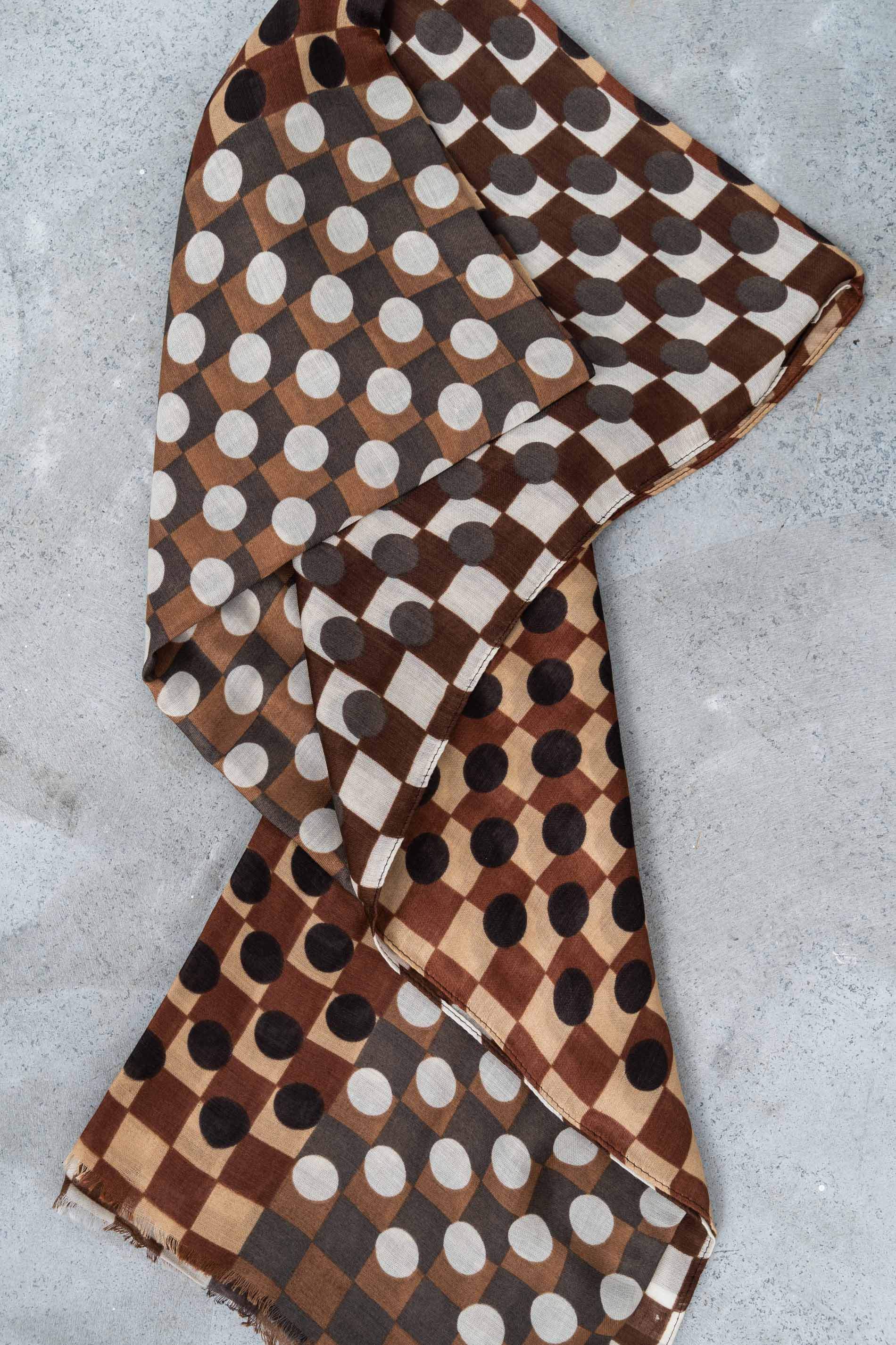 FOULARD TOPOS COMBINADOS MARRÓN