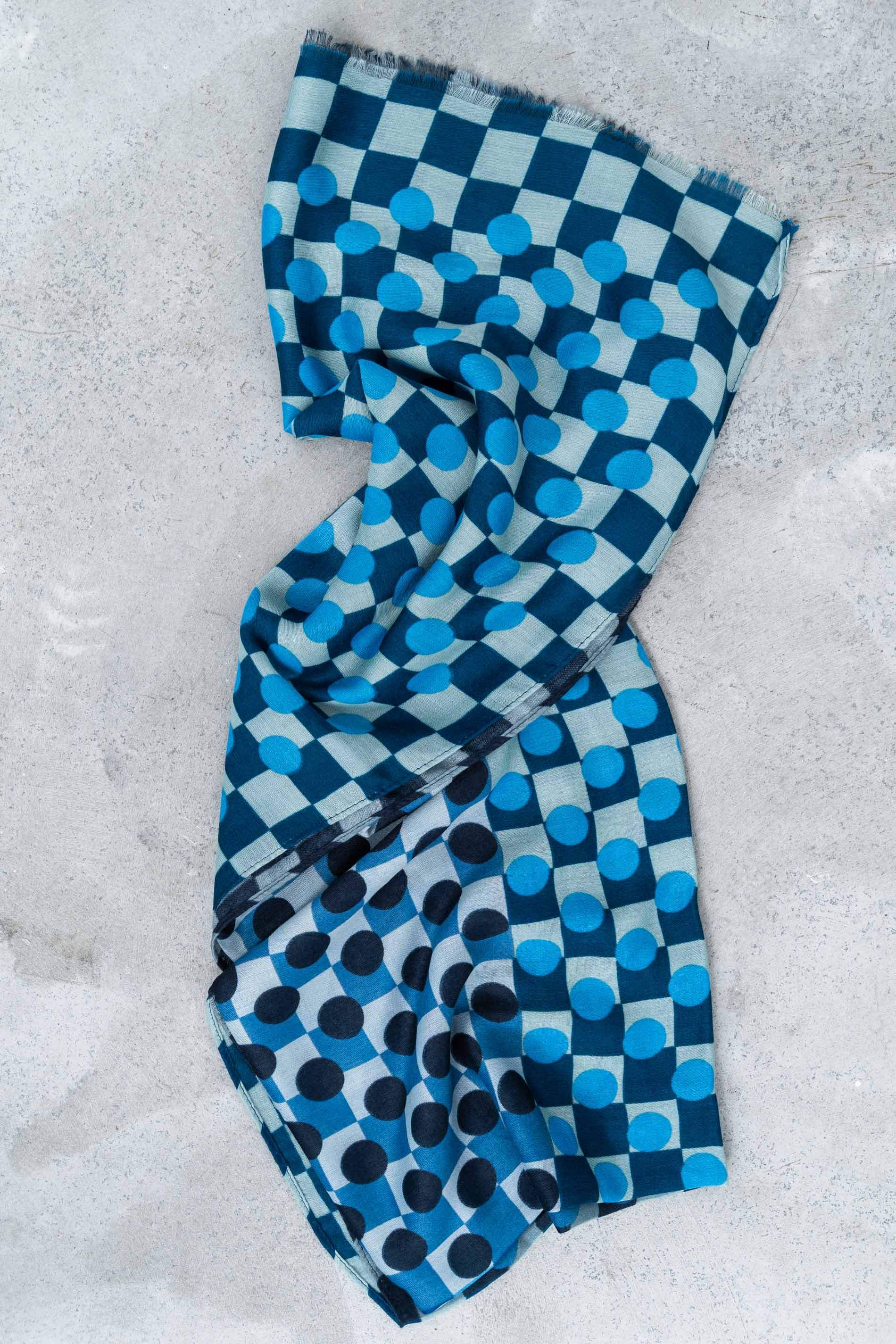 FOULARD TOPOS COMBINADOS AZUL