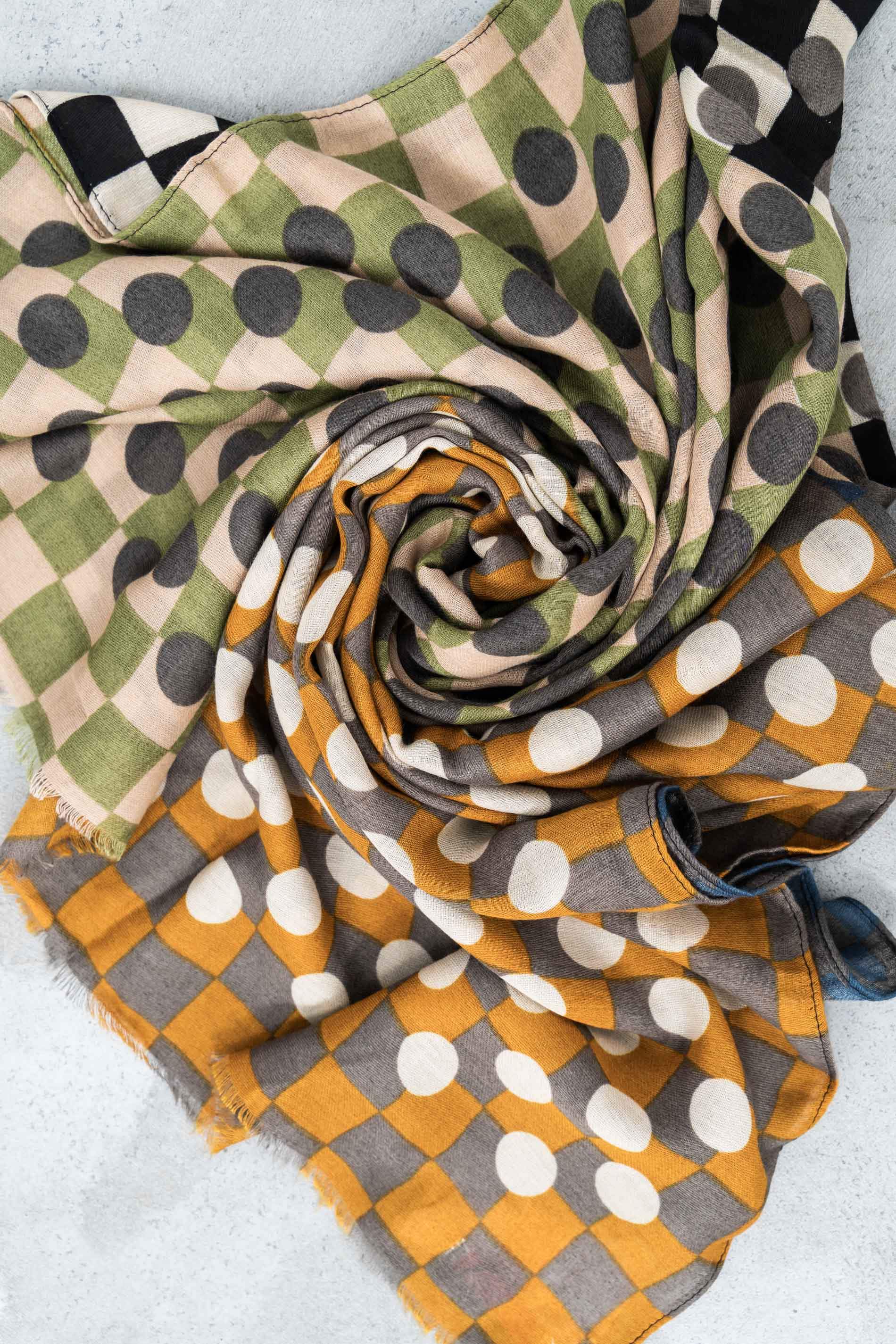 FOULARD TOPOS COMBINADOS KAKI