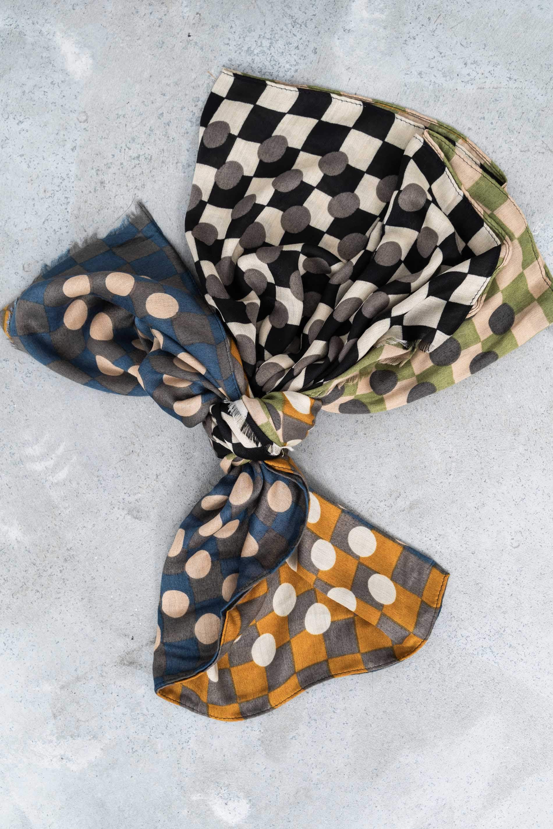 FOULARD TOPOS COMBINADOS KAKI