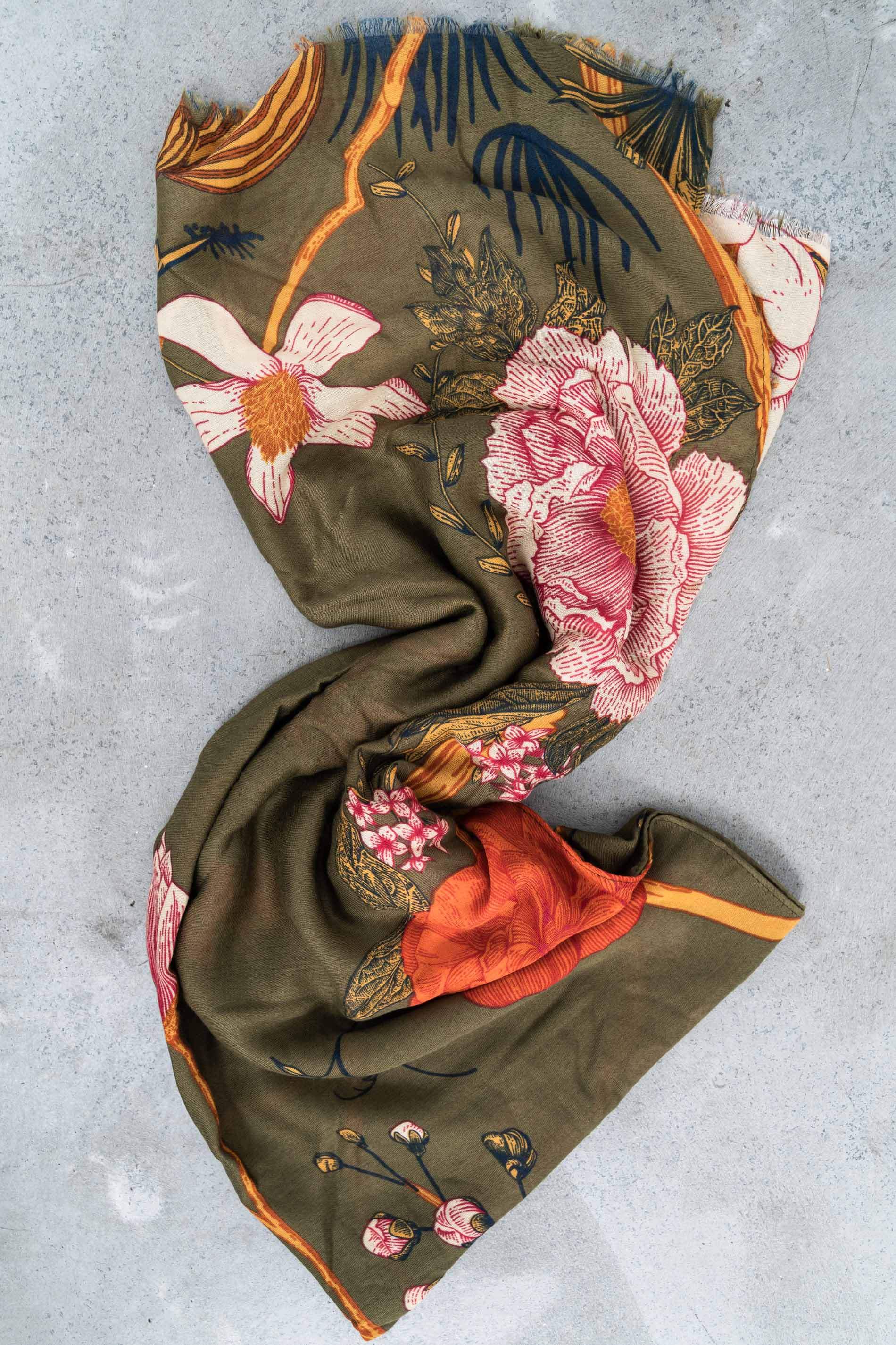 FOULARD FLOR GRANDE KAKI