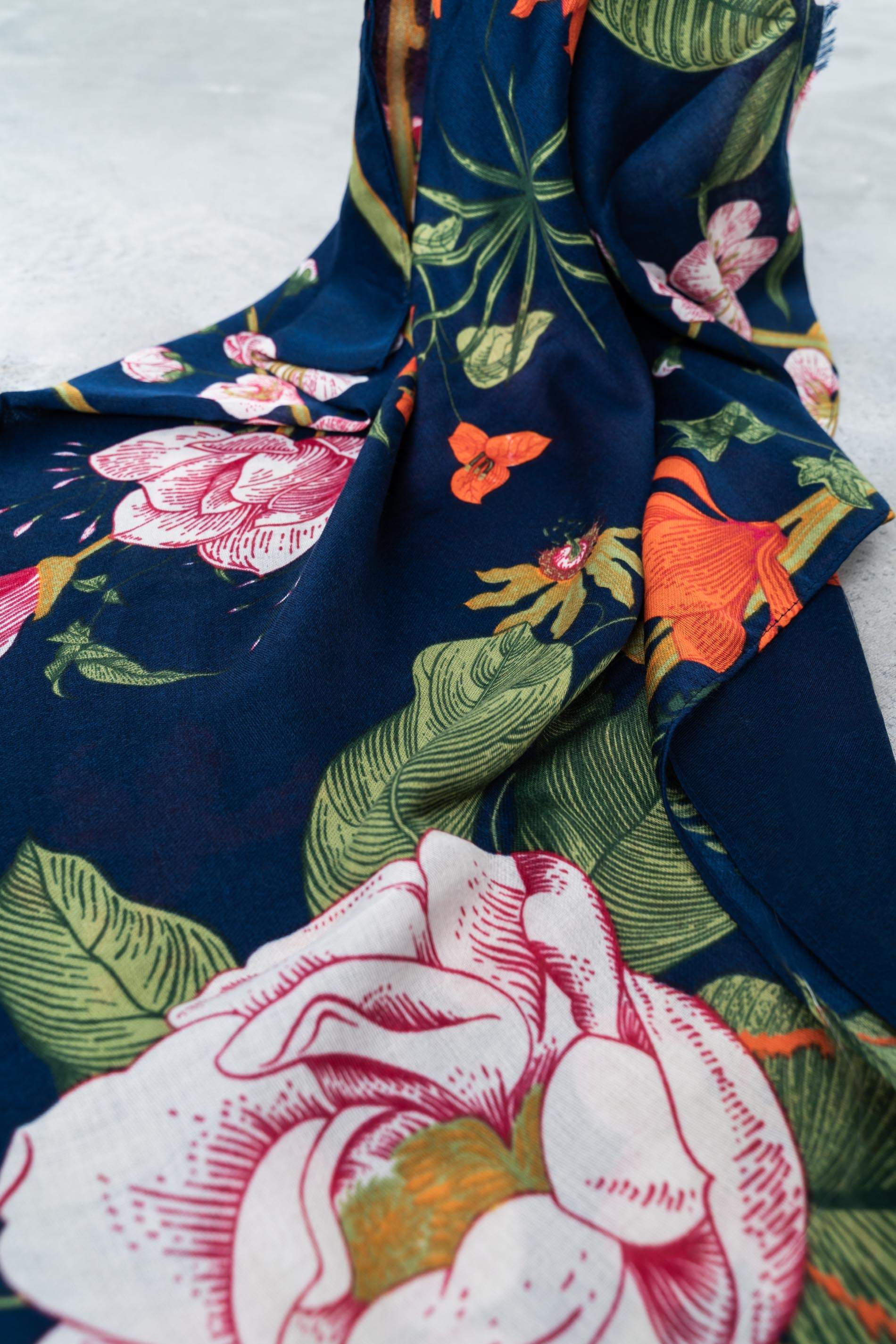 FOULARD FLOR GRANDE MARINO
