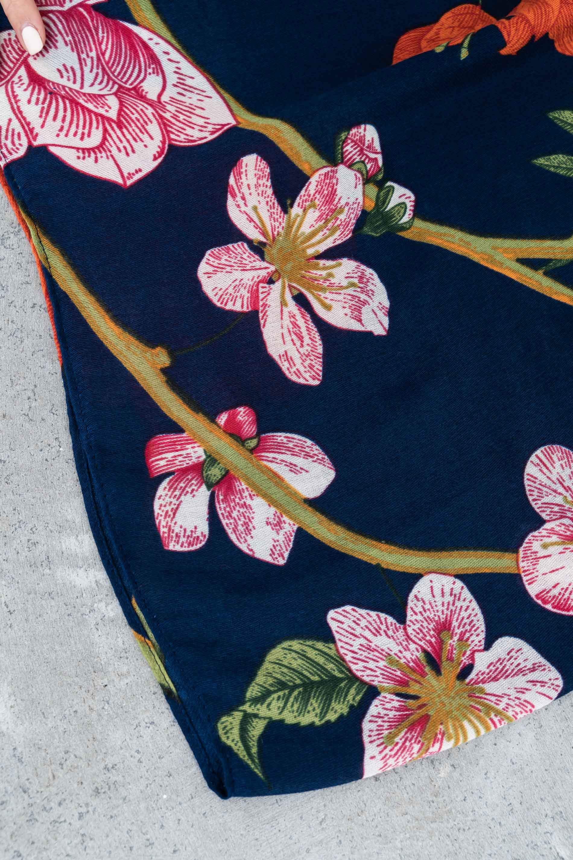 FOULARD FLOR GRANDE MARINO