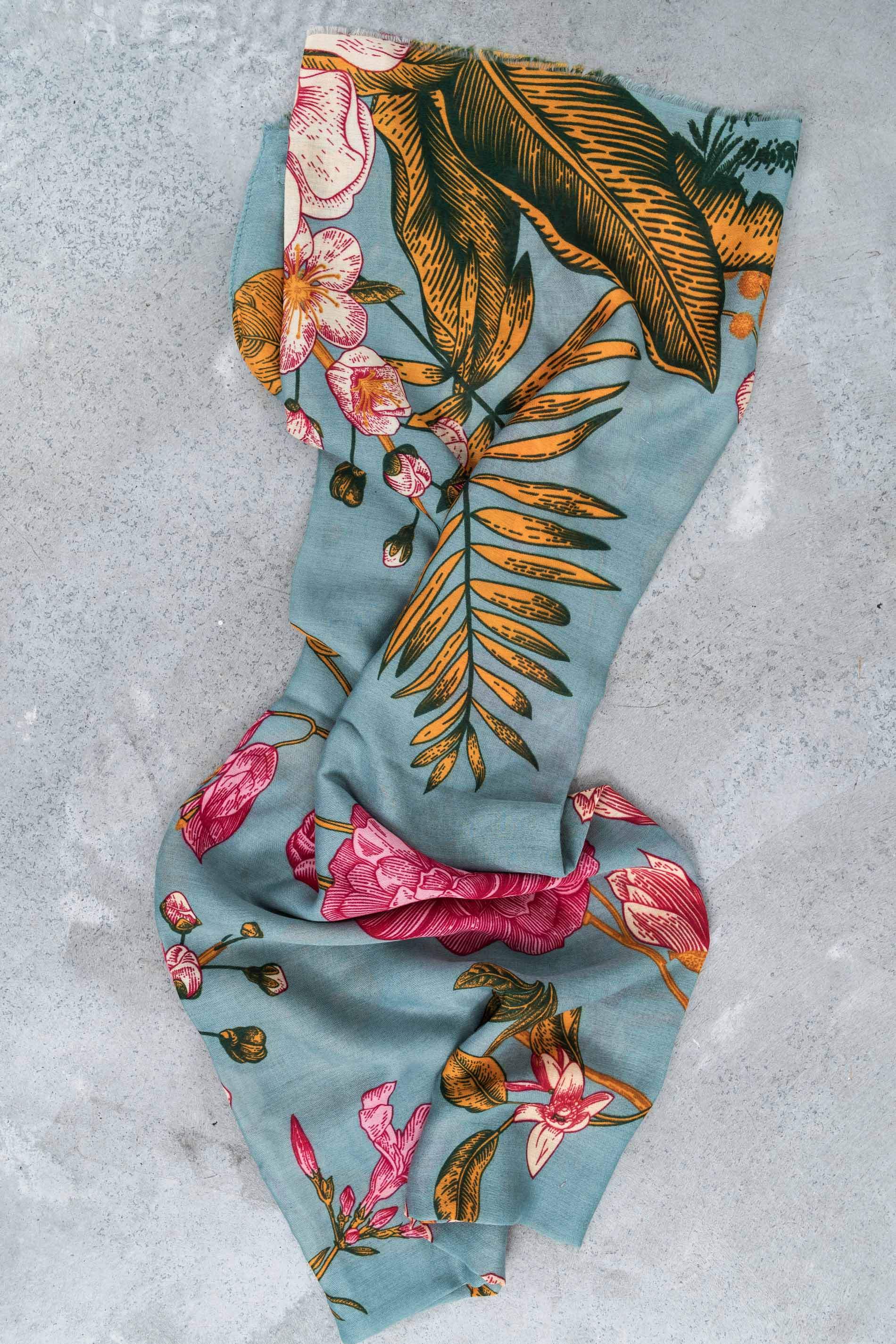 FOULARD FLOR GRANDE AZUL