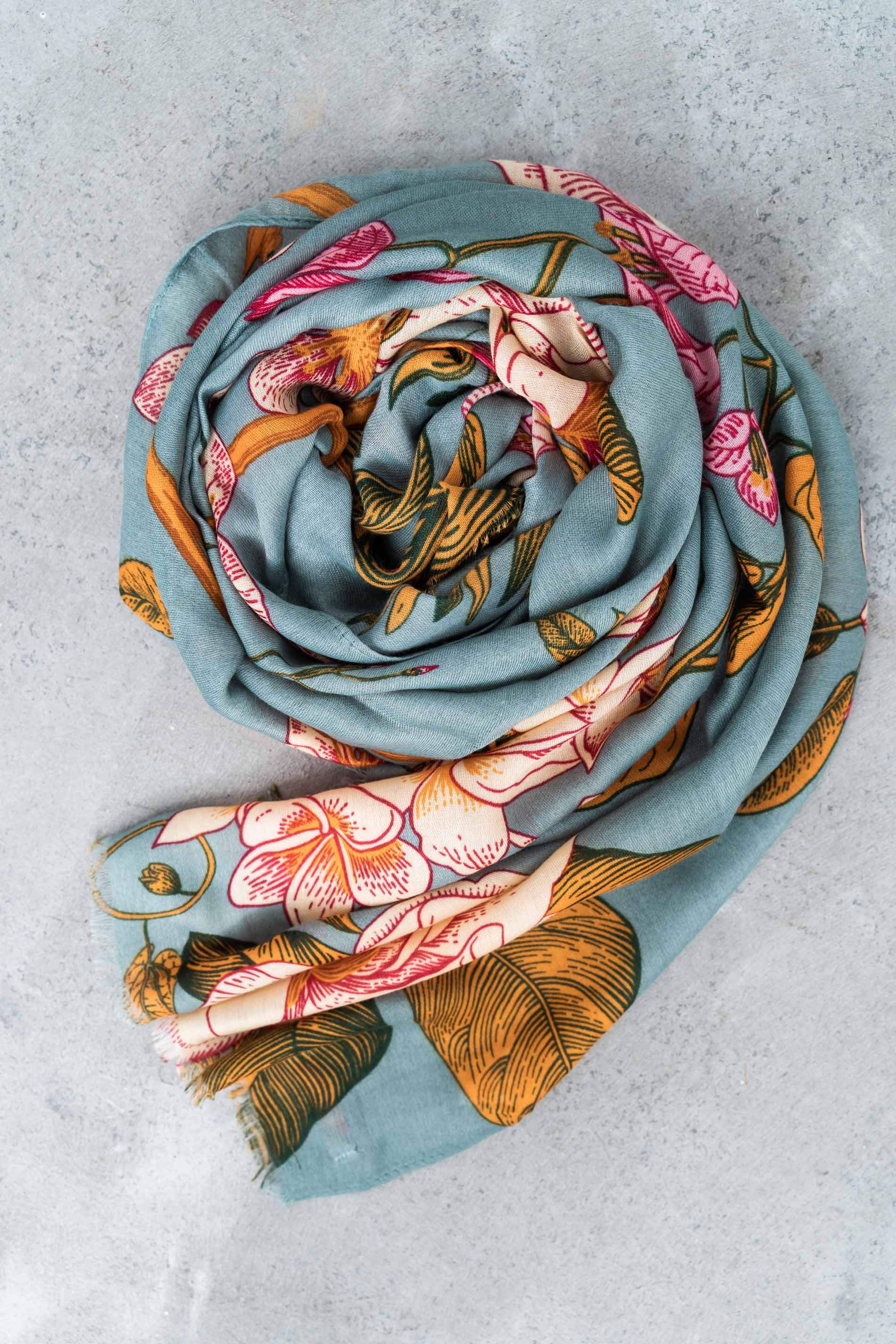 FOULARD FLOR GRANDE AZUL