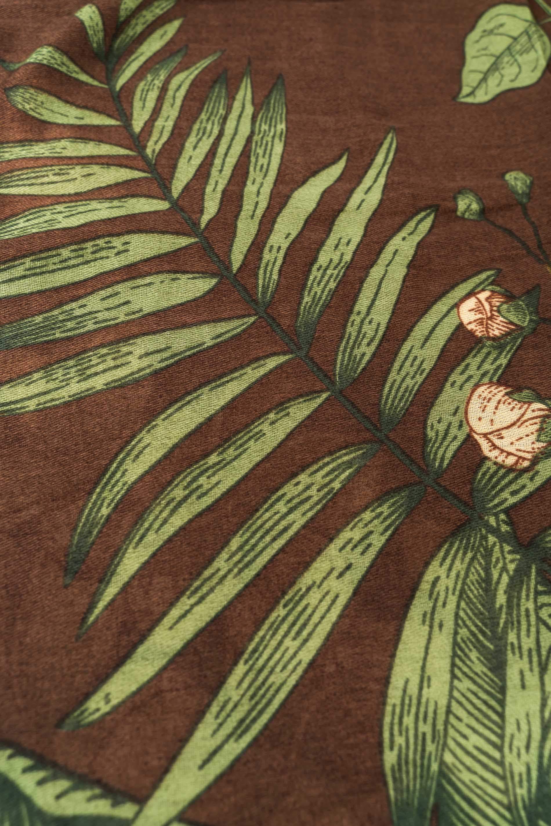 FOULARD FLOR GRANDE MARRÓN