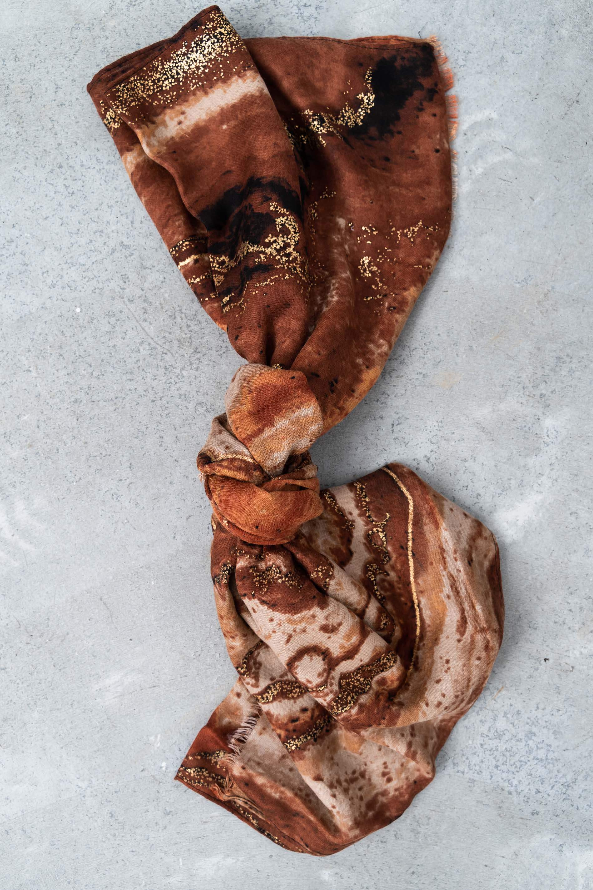 FOULARD MARMOLEADO ORO CALDERA