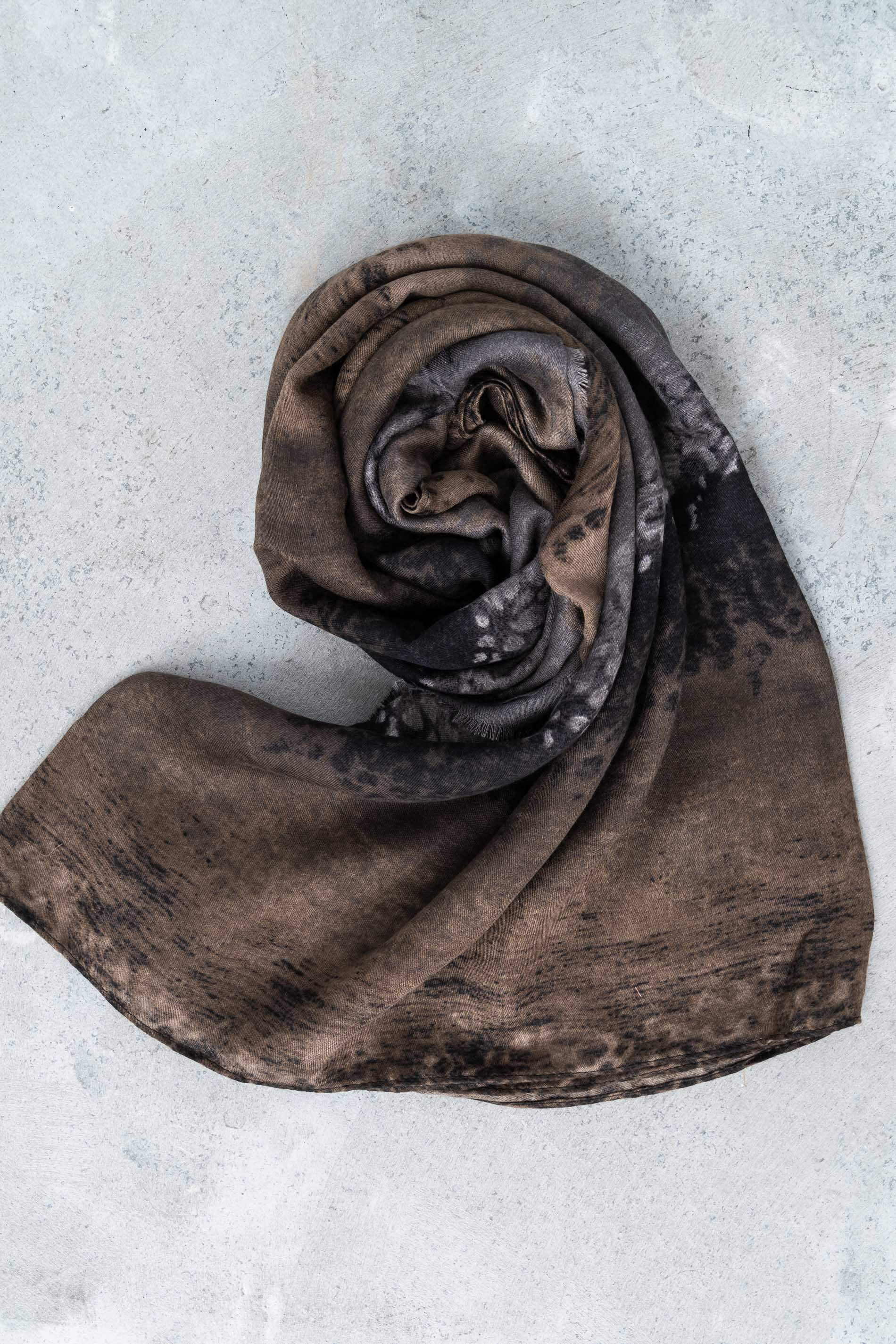 FOULARD BLOQUES COLOR MARRÓN