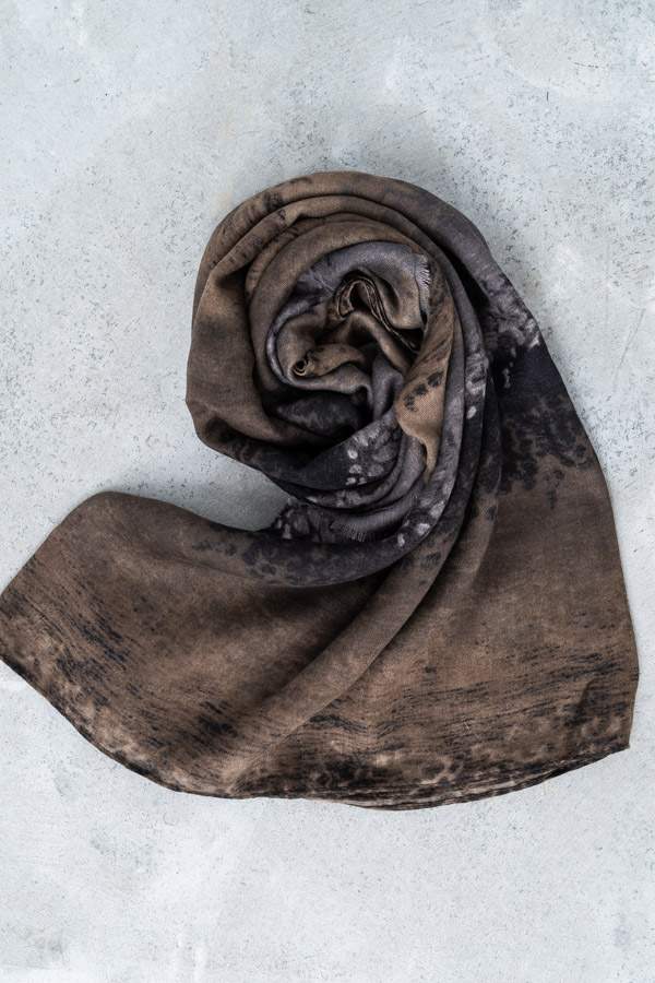 FOULARD BLOQUES COLOR MARRÓN