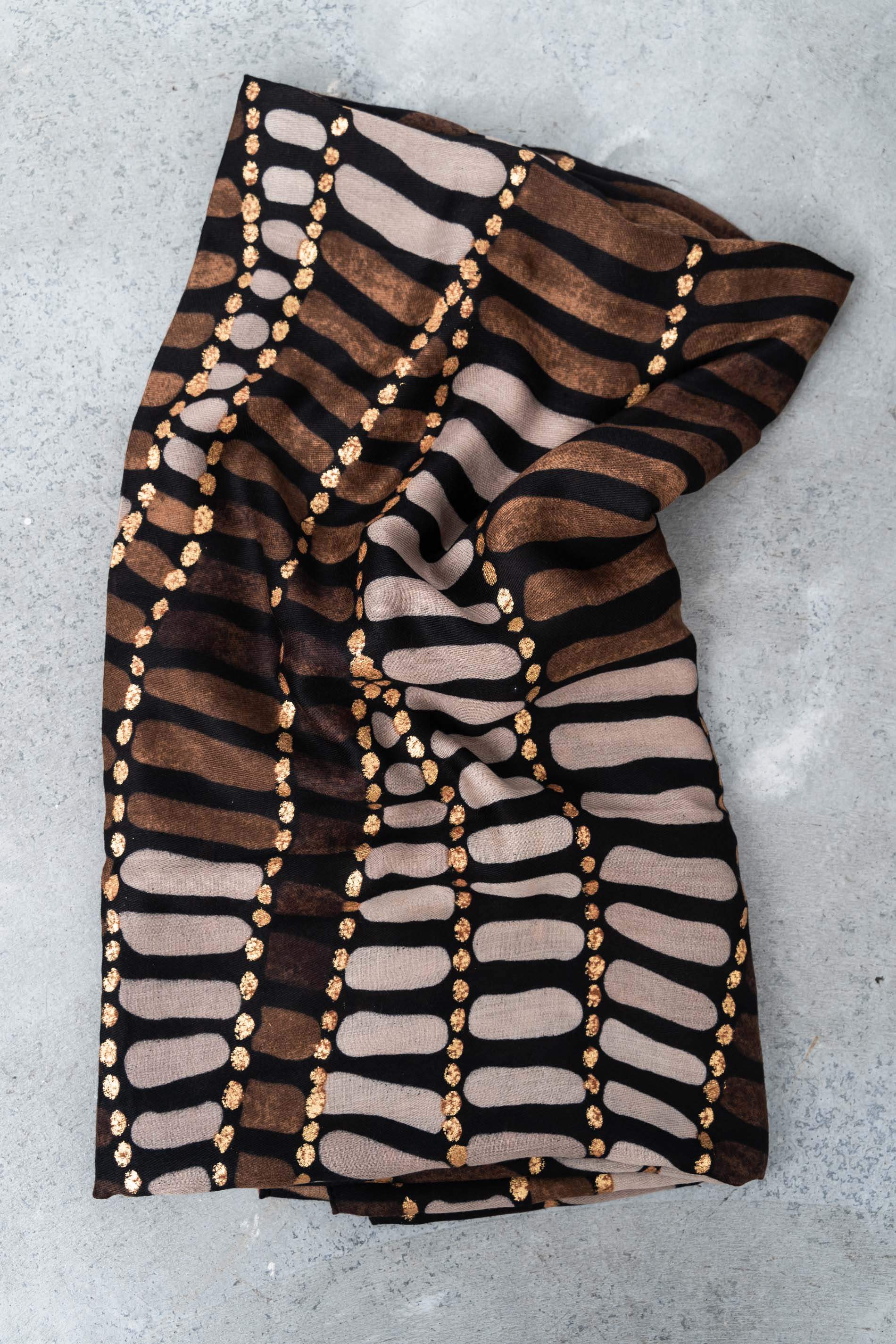 FOULARD RAYAS COMBI DORADO