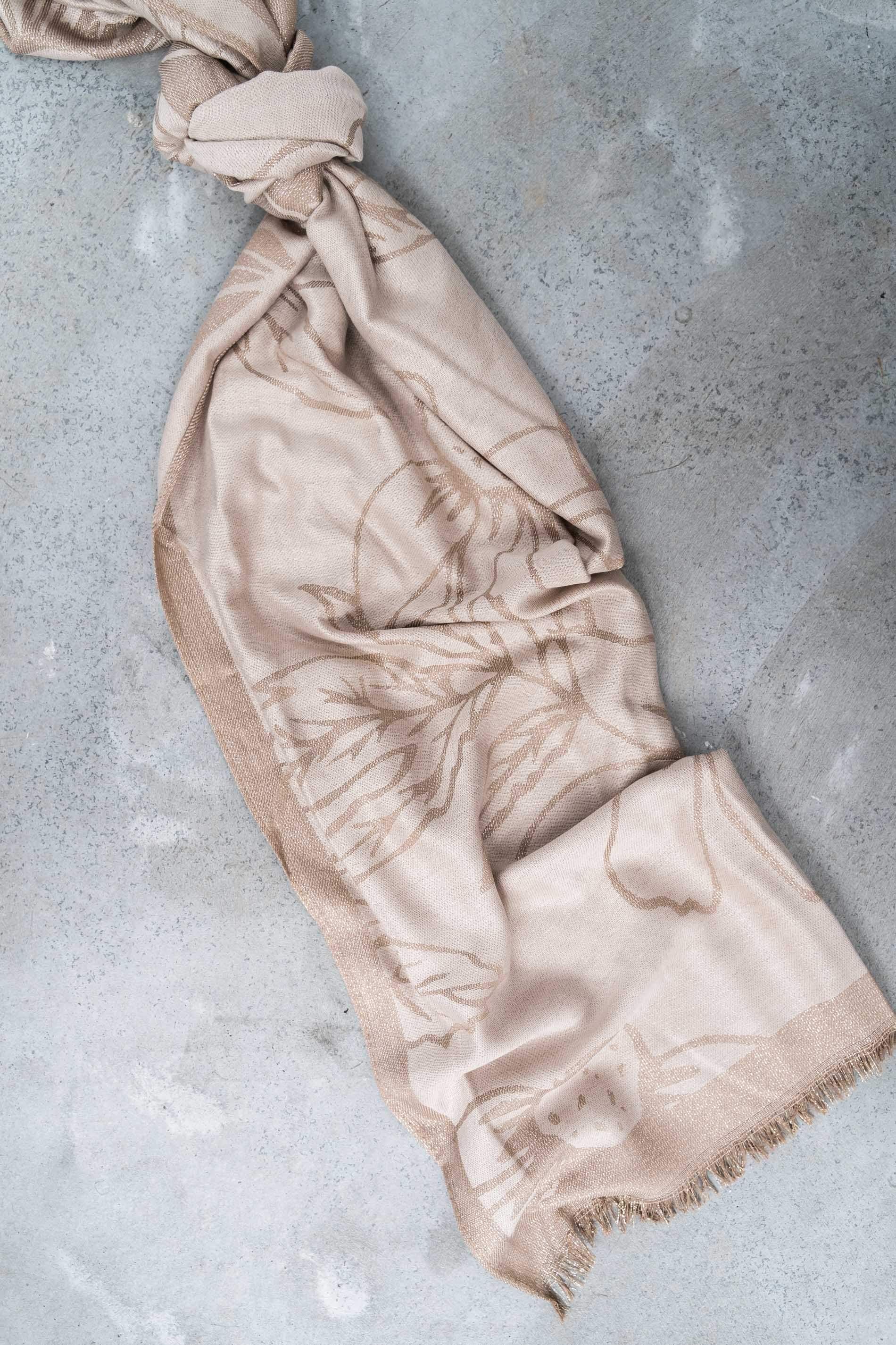 ESTOLA FLORAL LUREX BEIGE