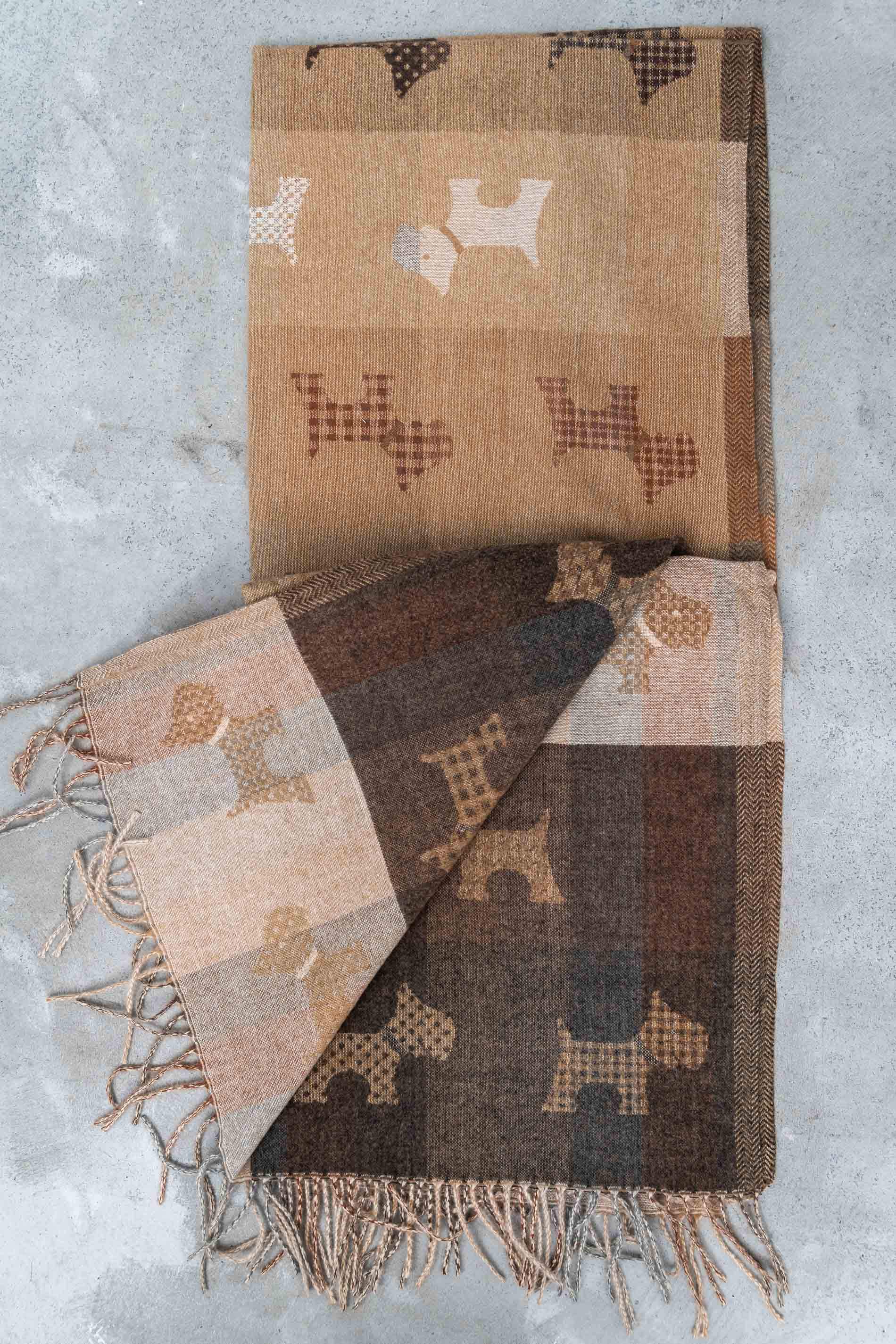 ESTOLA REVERSIBLE PERRITOS CAMEL
