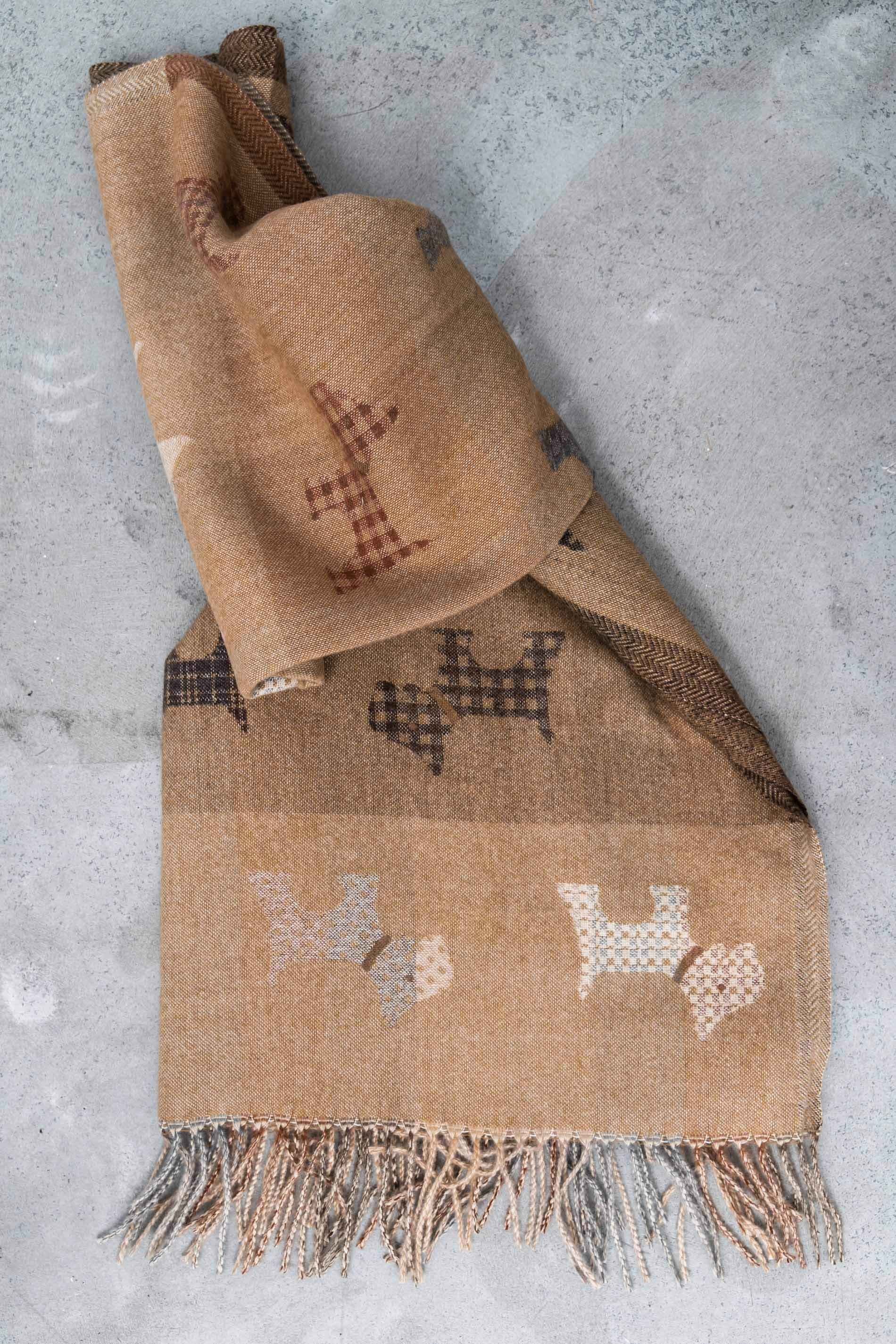 ESTOLA REVERSIBLE PERRITOS CAMEL