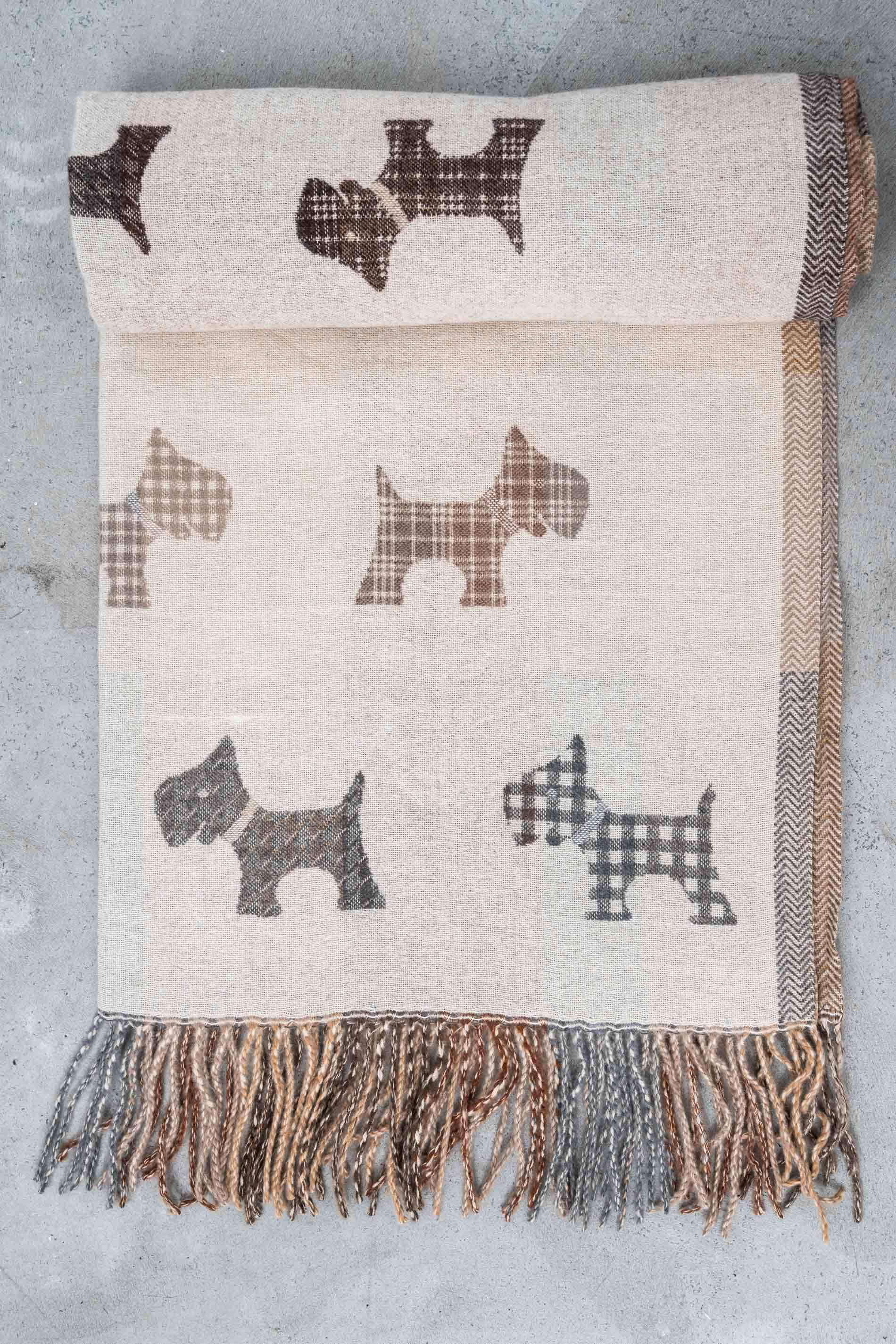 ESTOLA REVERSIBLE PERRITOS BEIGE