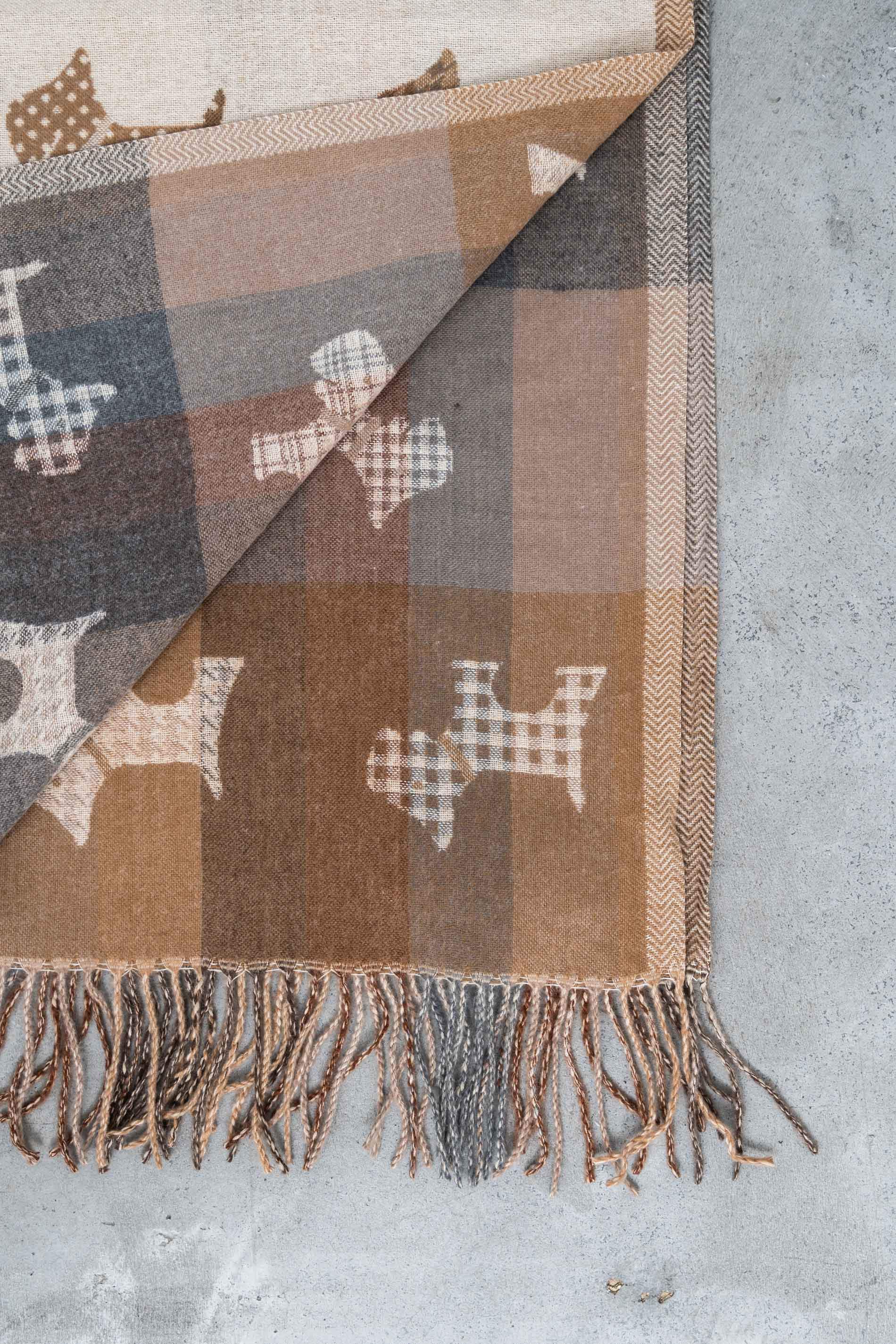 ESTOLA REVERSIBLE PERRITOS BEIGE