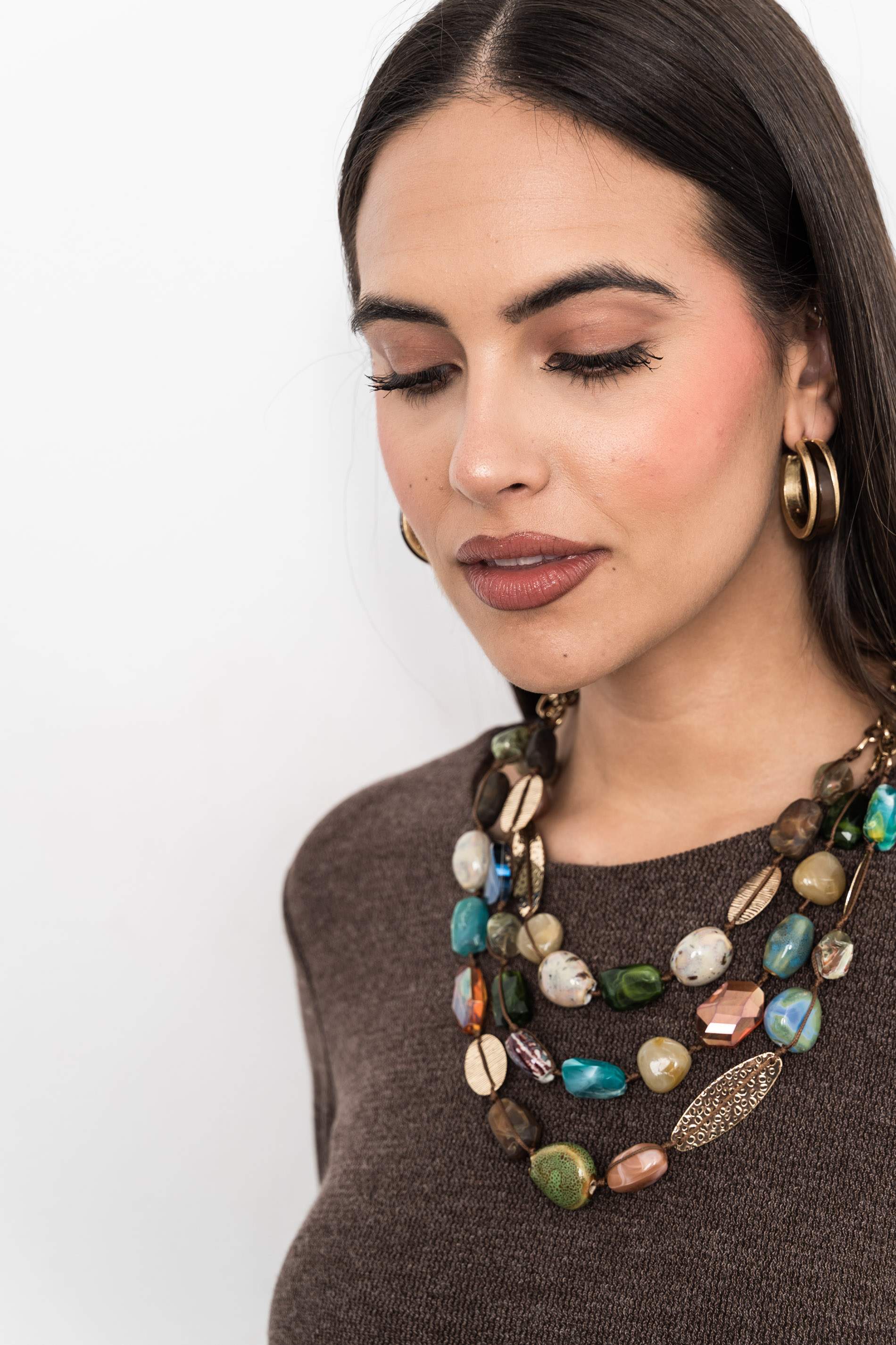 COLLAR LARGO PIEZAS CRISTAL