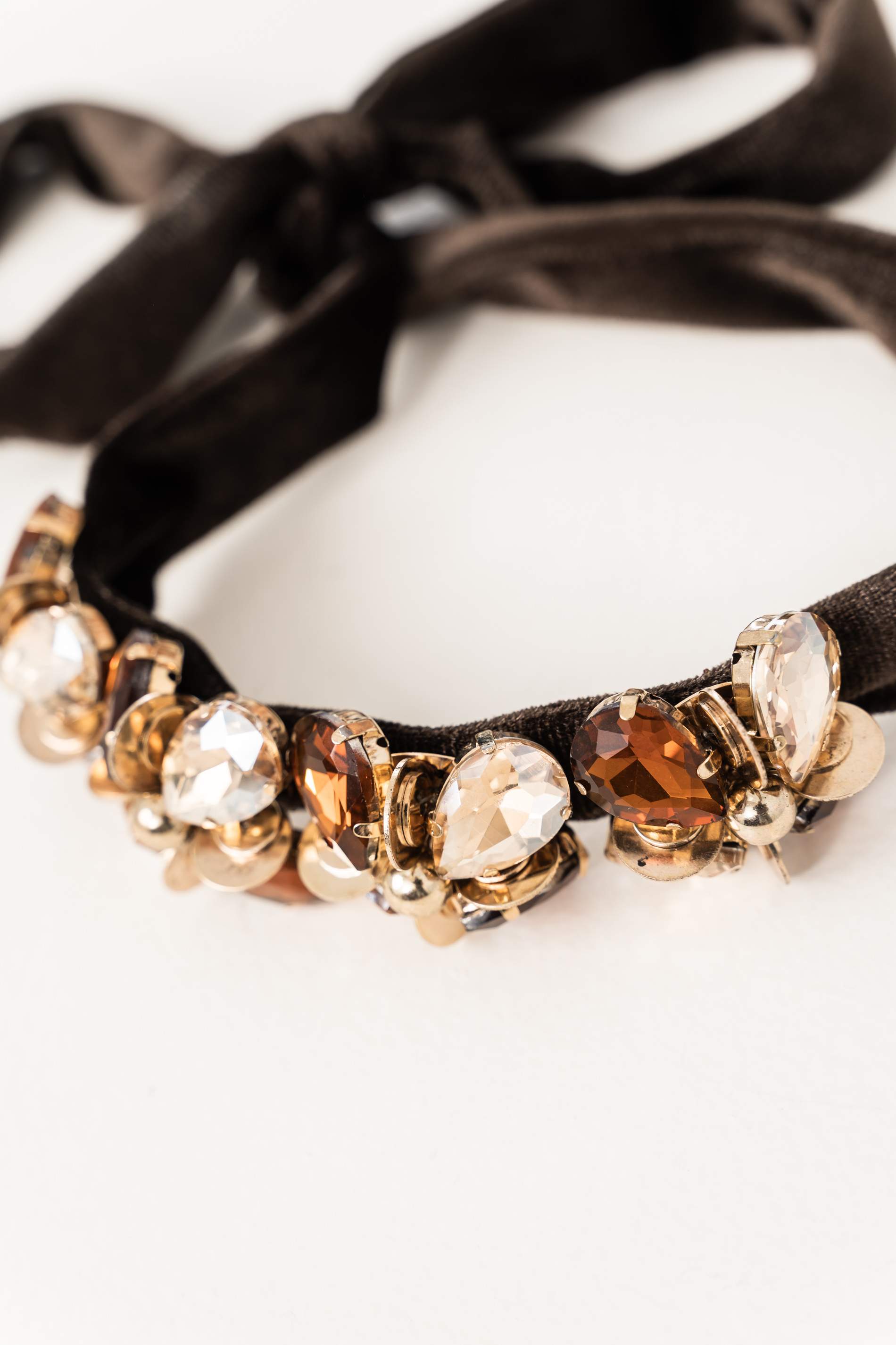 CHOKER PIEDRAS LAZADA CHOCOLATE