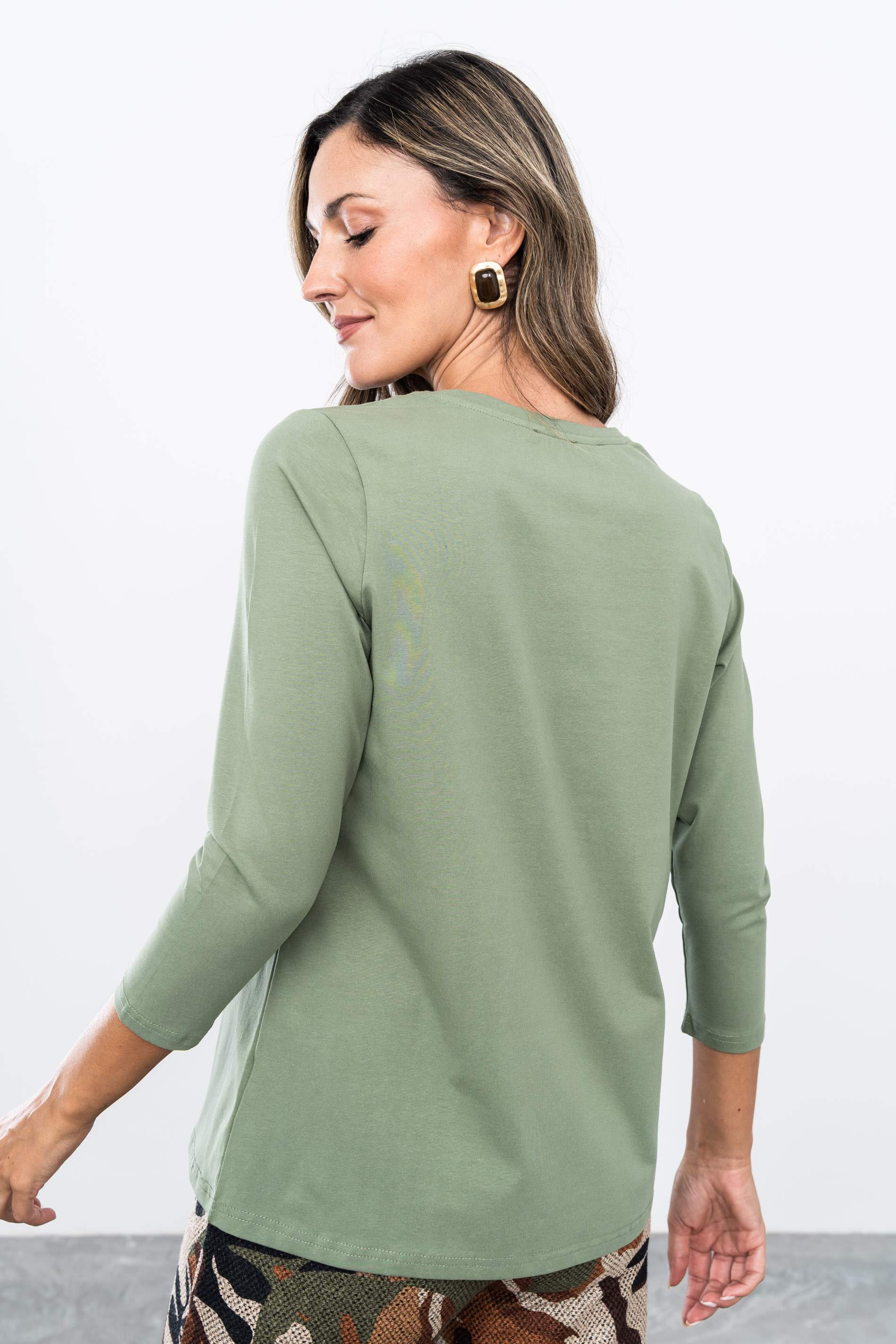 CAMISETA BORDADO ESPIGAS KAKI
