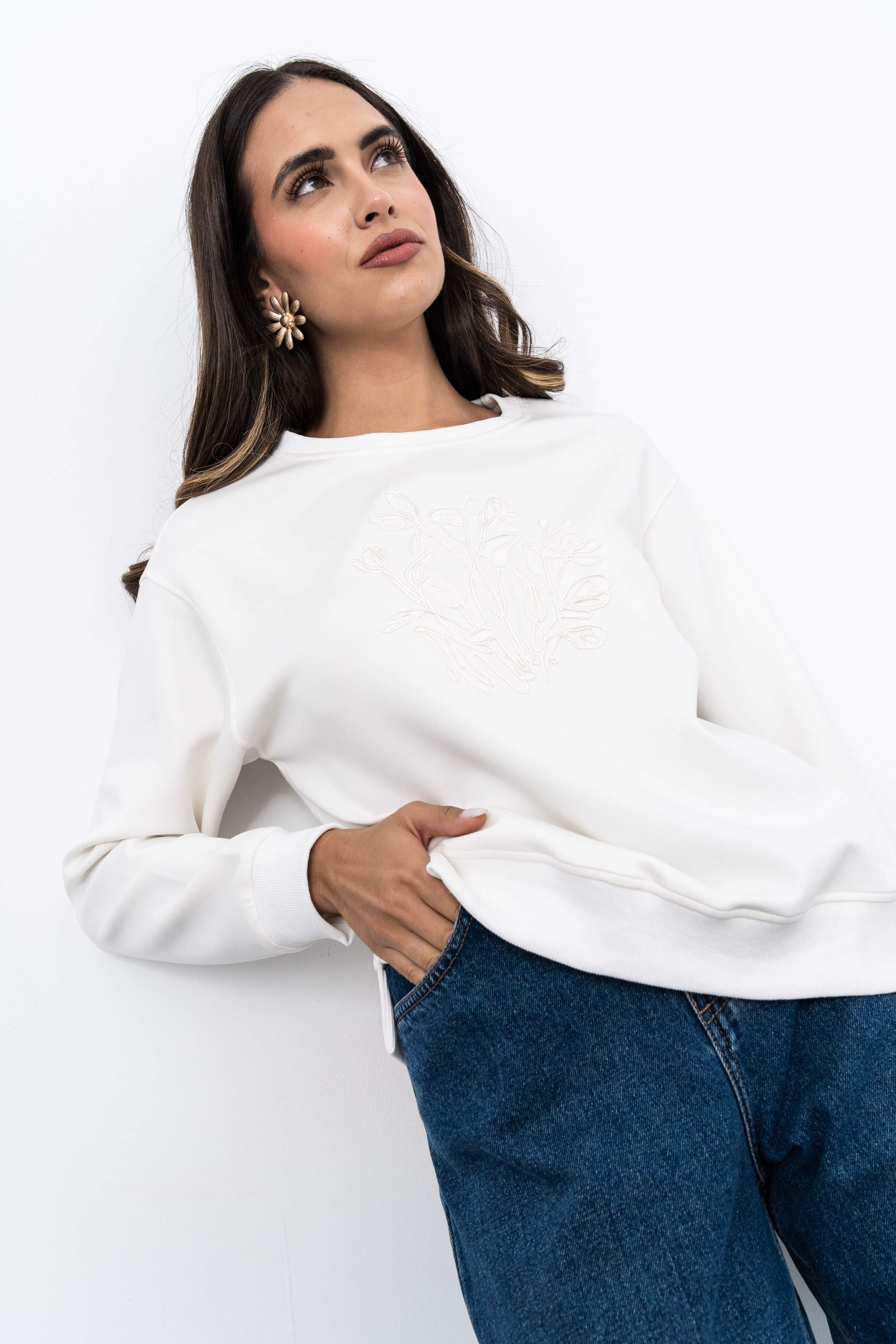 SUDADERA DETALLE CORDÓN CRUDO