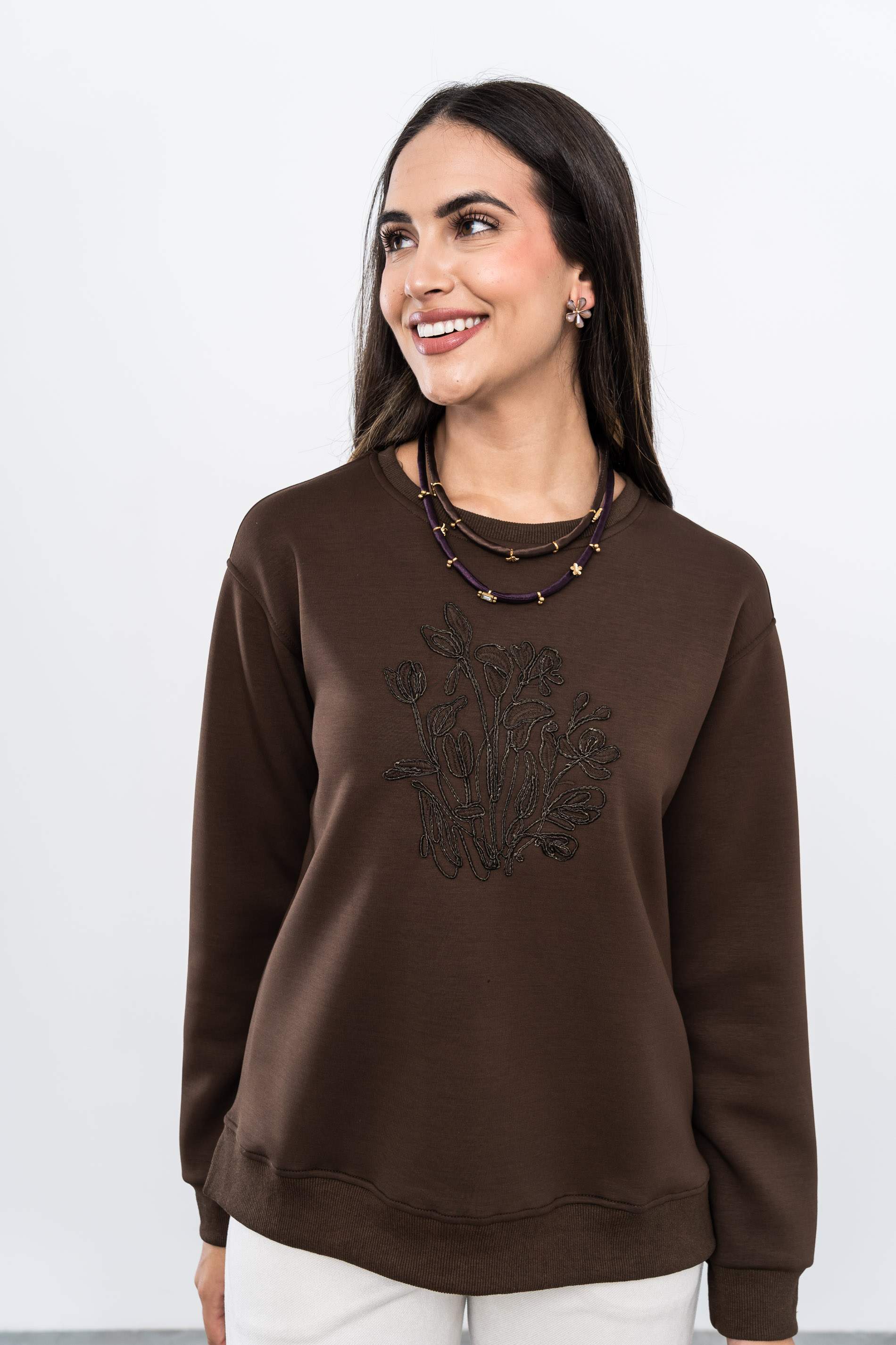 SUDADERA DETALLE CORDÓN CHOCOLATE