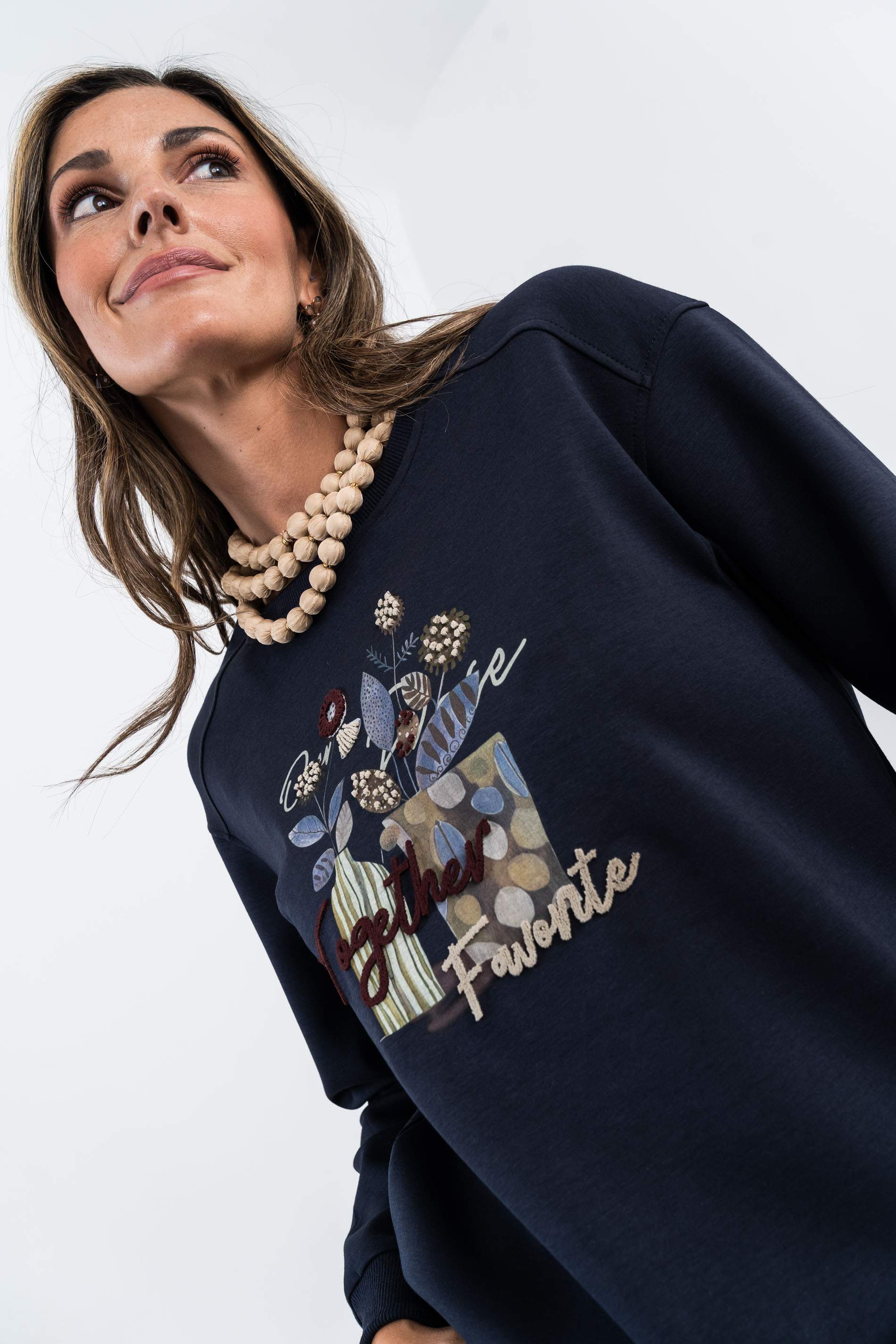SUDADERA BORDADOS MARINO