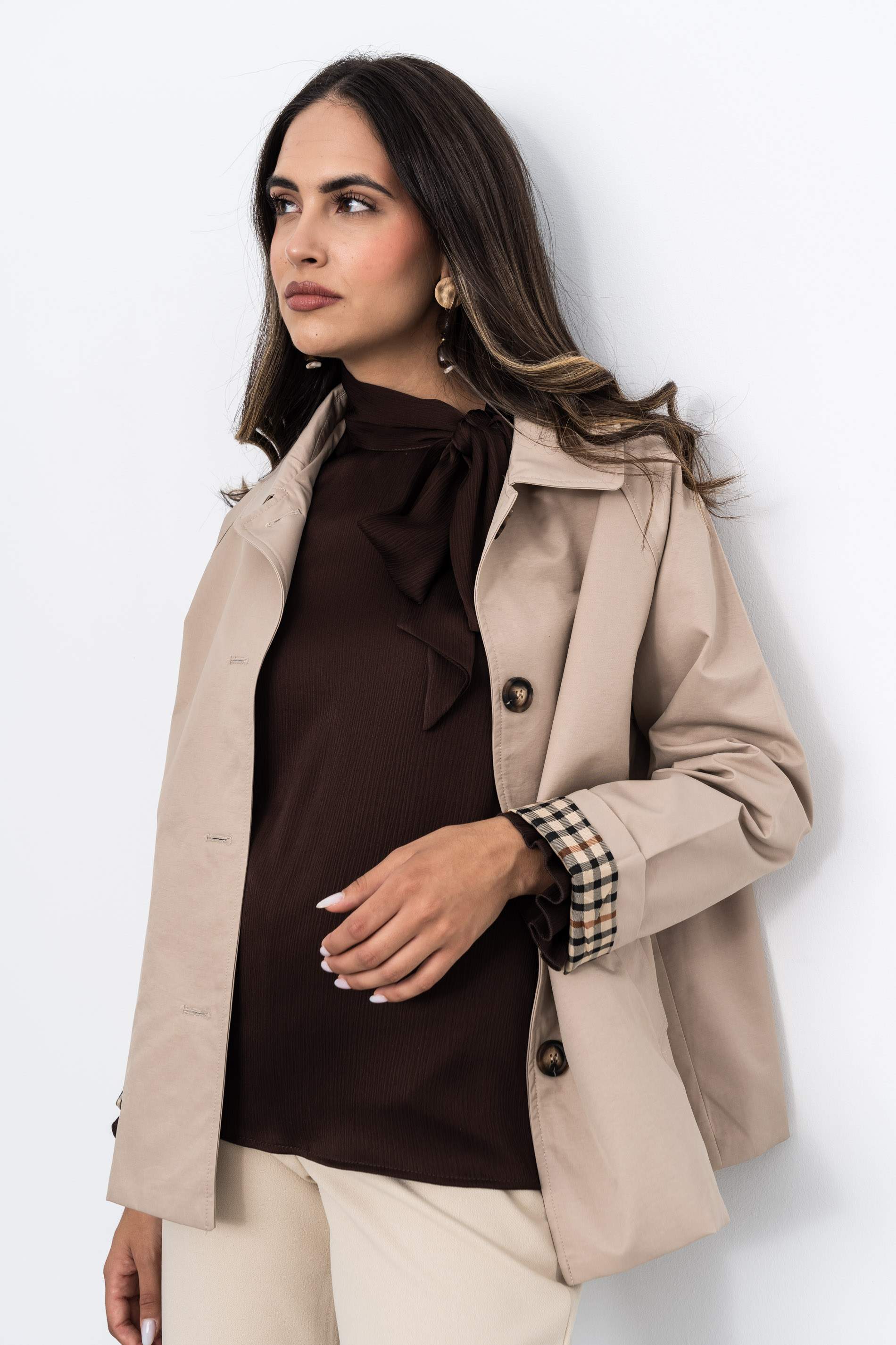 TRENCH EVASÉ BOTONES BEIGE