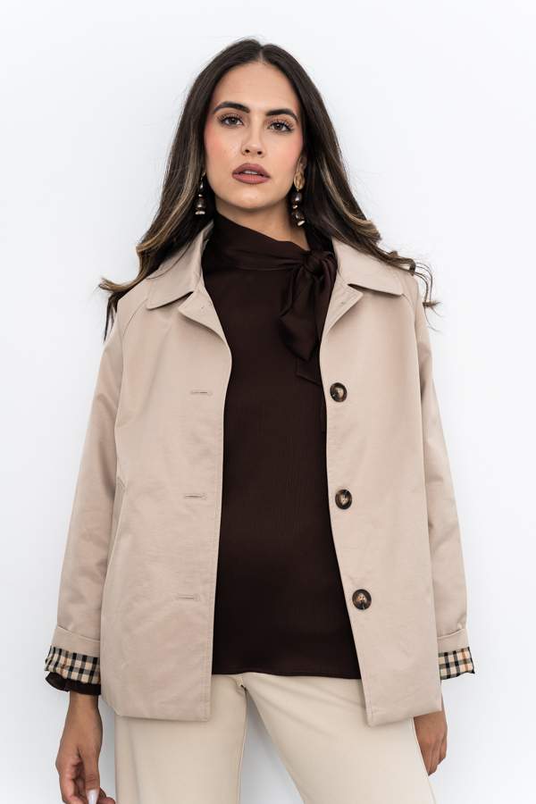TRENCH EVASÉ BOTONES BEIGE