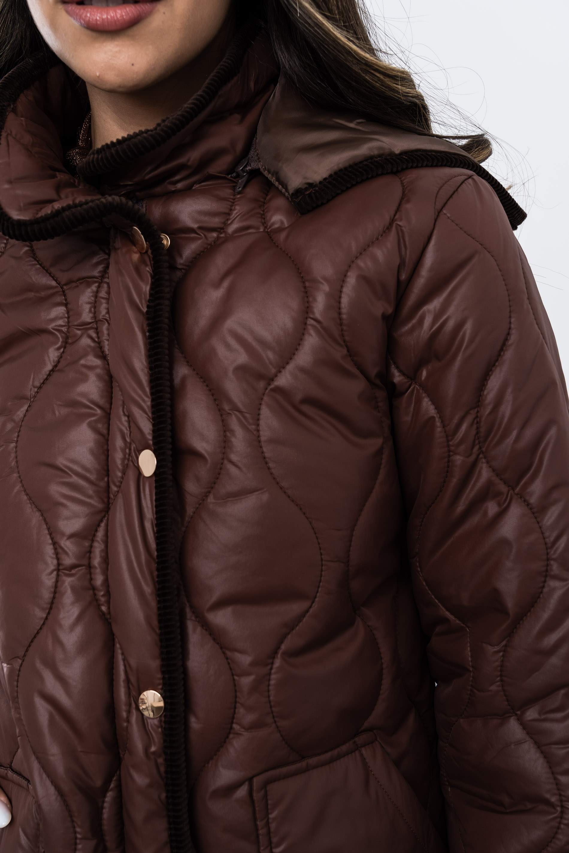 PARKA LARGA PANA COMBINADA CHOCOLATE