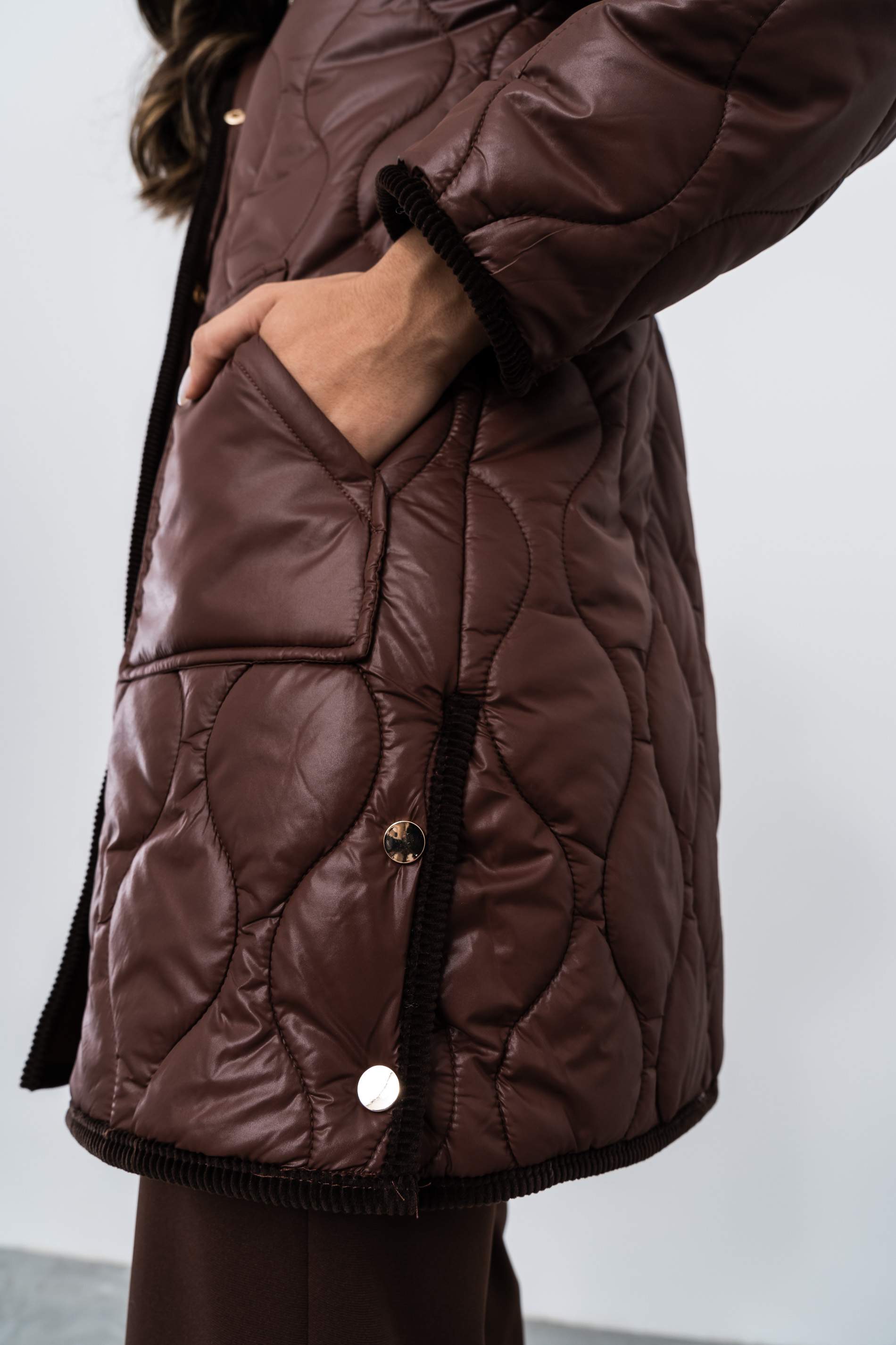 PARKA LARGA PANA COMBINADA CHOCOLATE