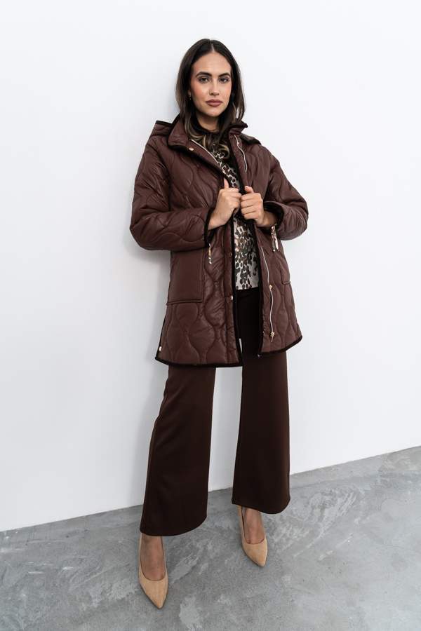 PARKA LARGA PANA COMBINADA CHOCOLATE
