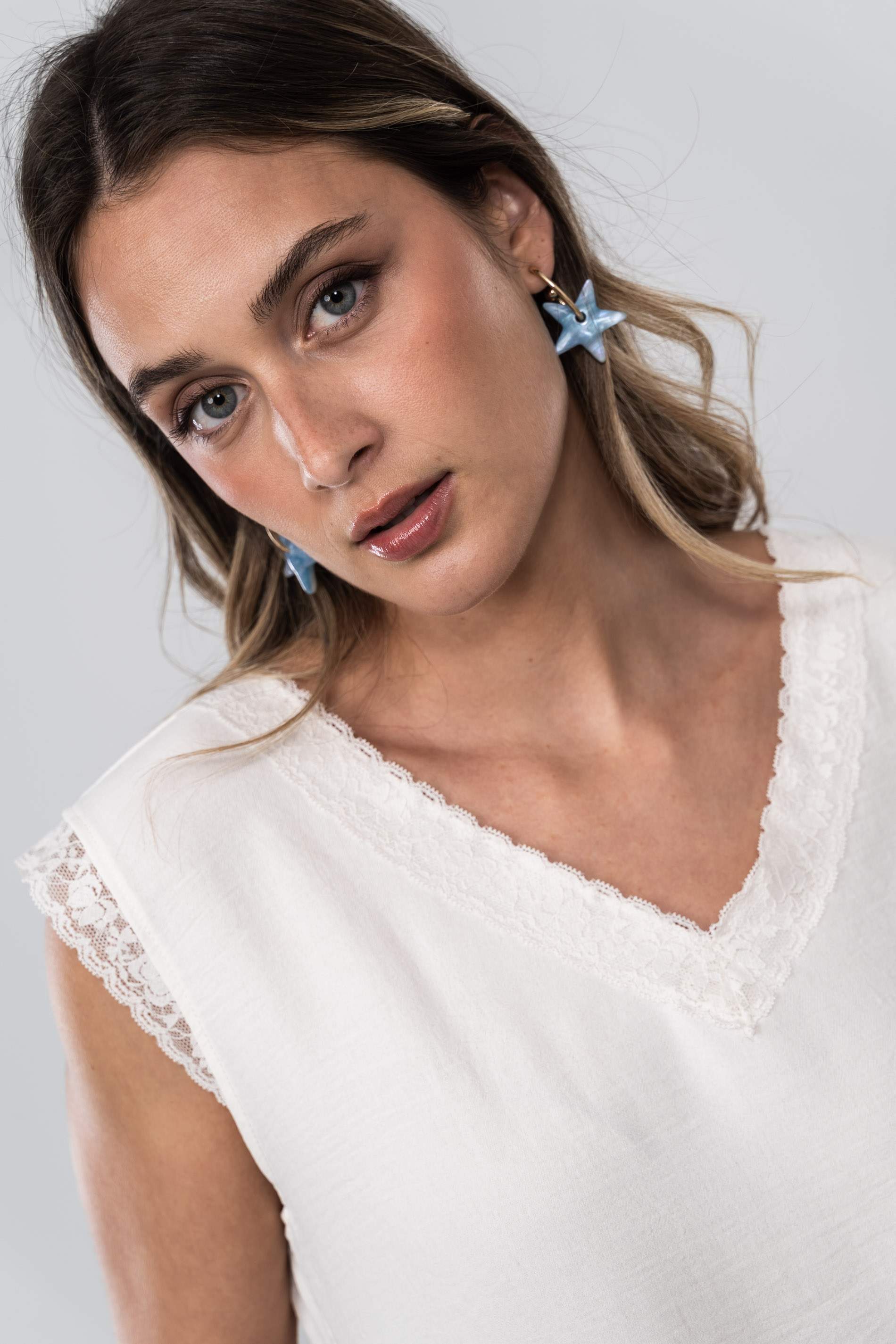 BLUSA ENCAJE M/SISA CRUDO