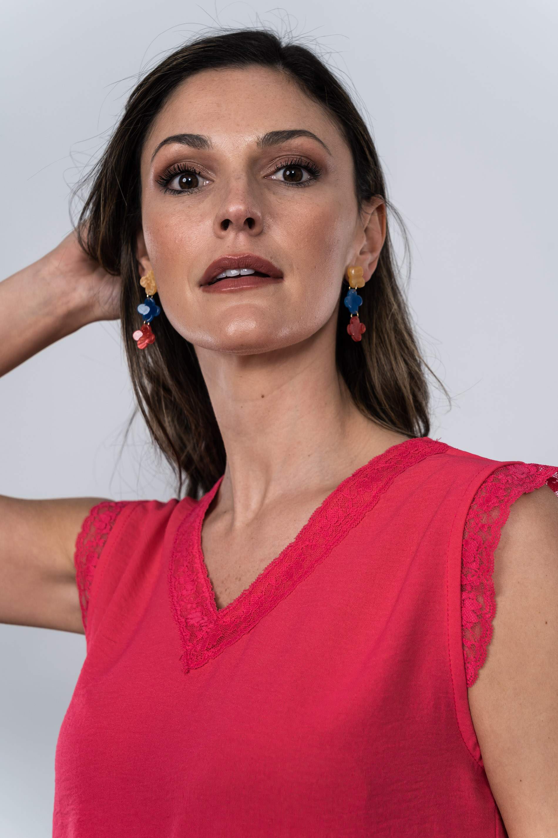 BLUSA ENCAJE MANGA SISA FRESA