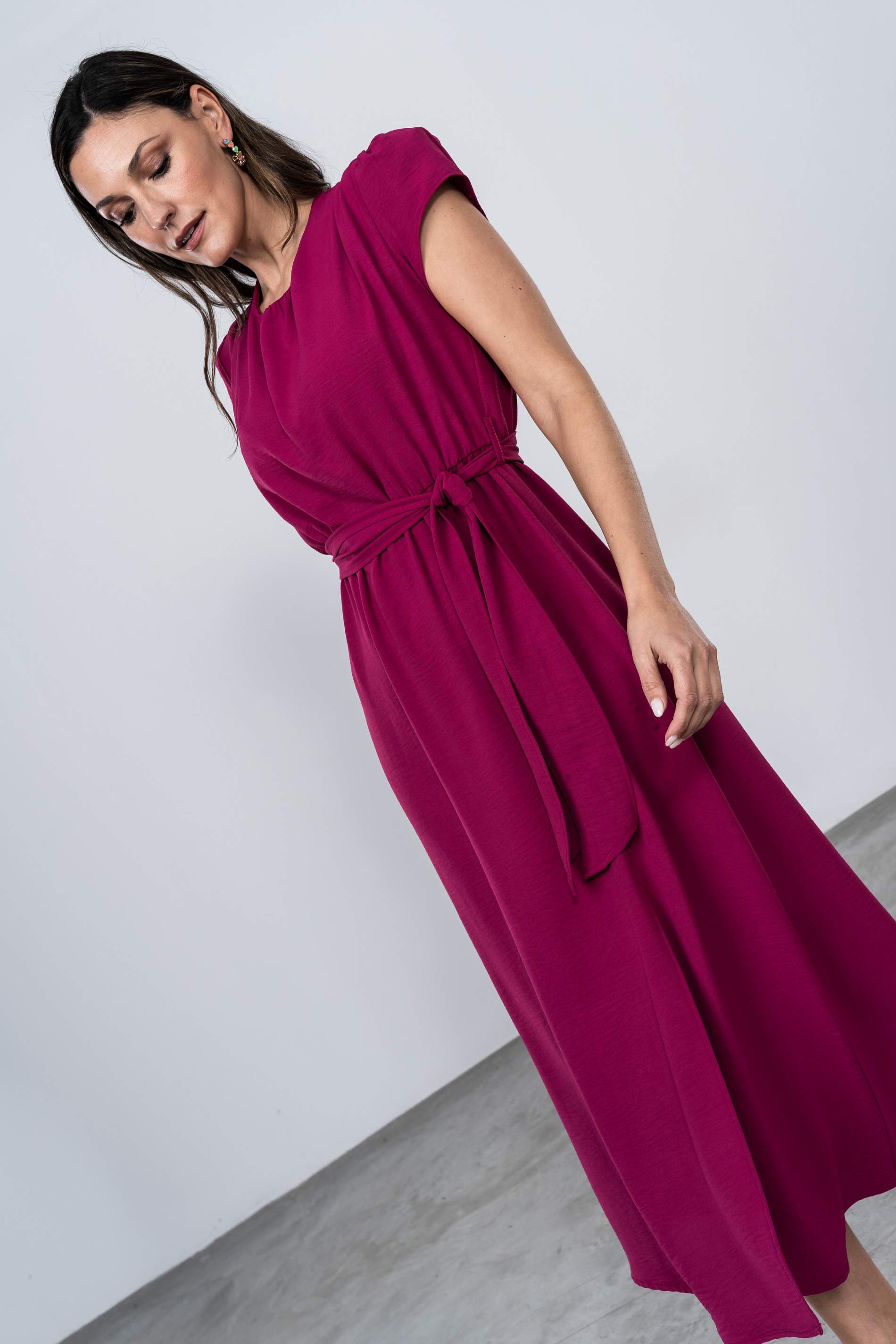VESTIDO MANGA CORTA LAZADA FRESA