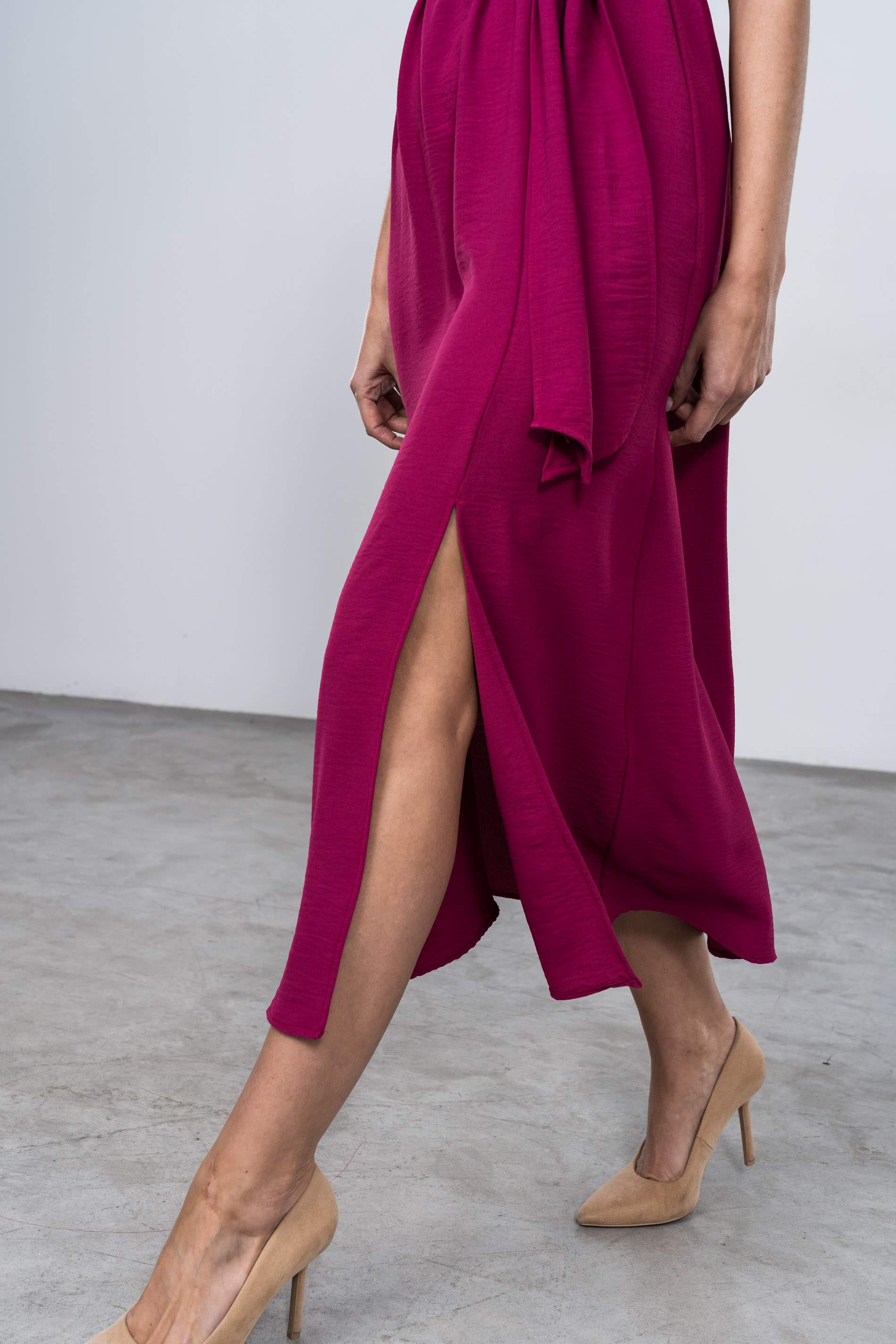 VESTIDO MANGA CORTA LAZADA FRESA