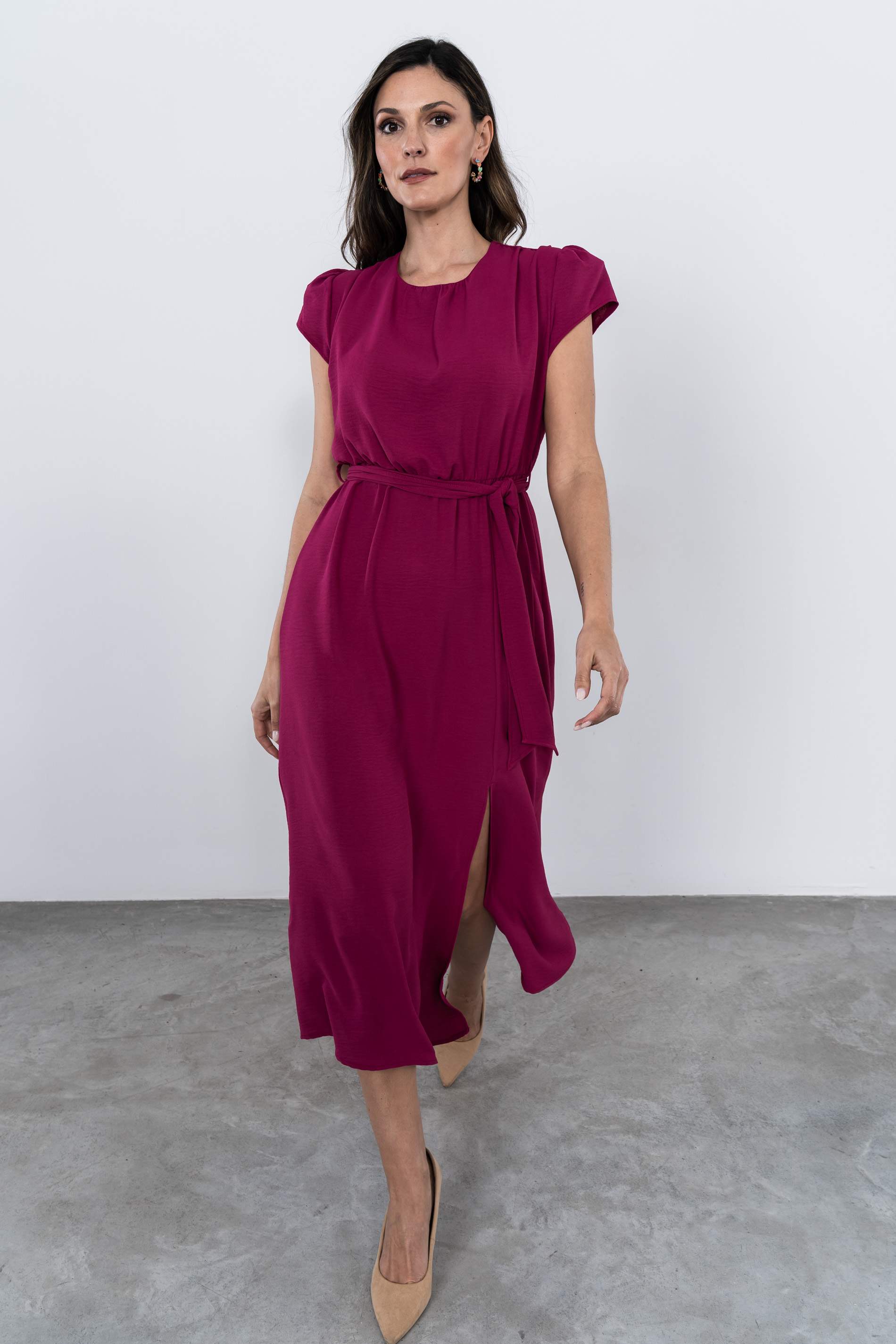VESTIDO MANGA CORTA LAZADA FRESA