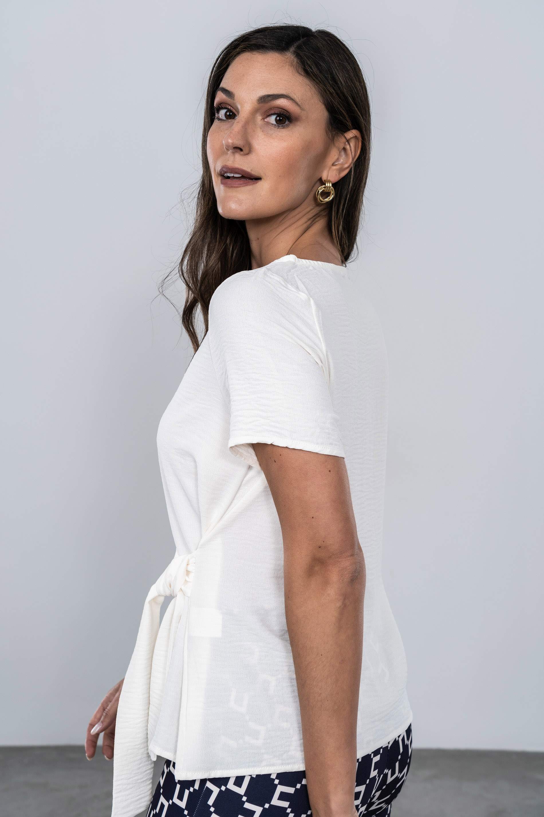 BLUSA EFECTO CRUZADO CRUDO