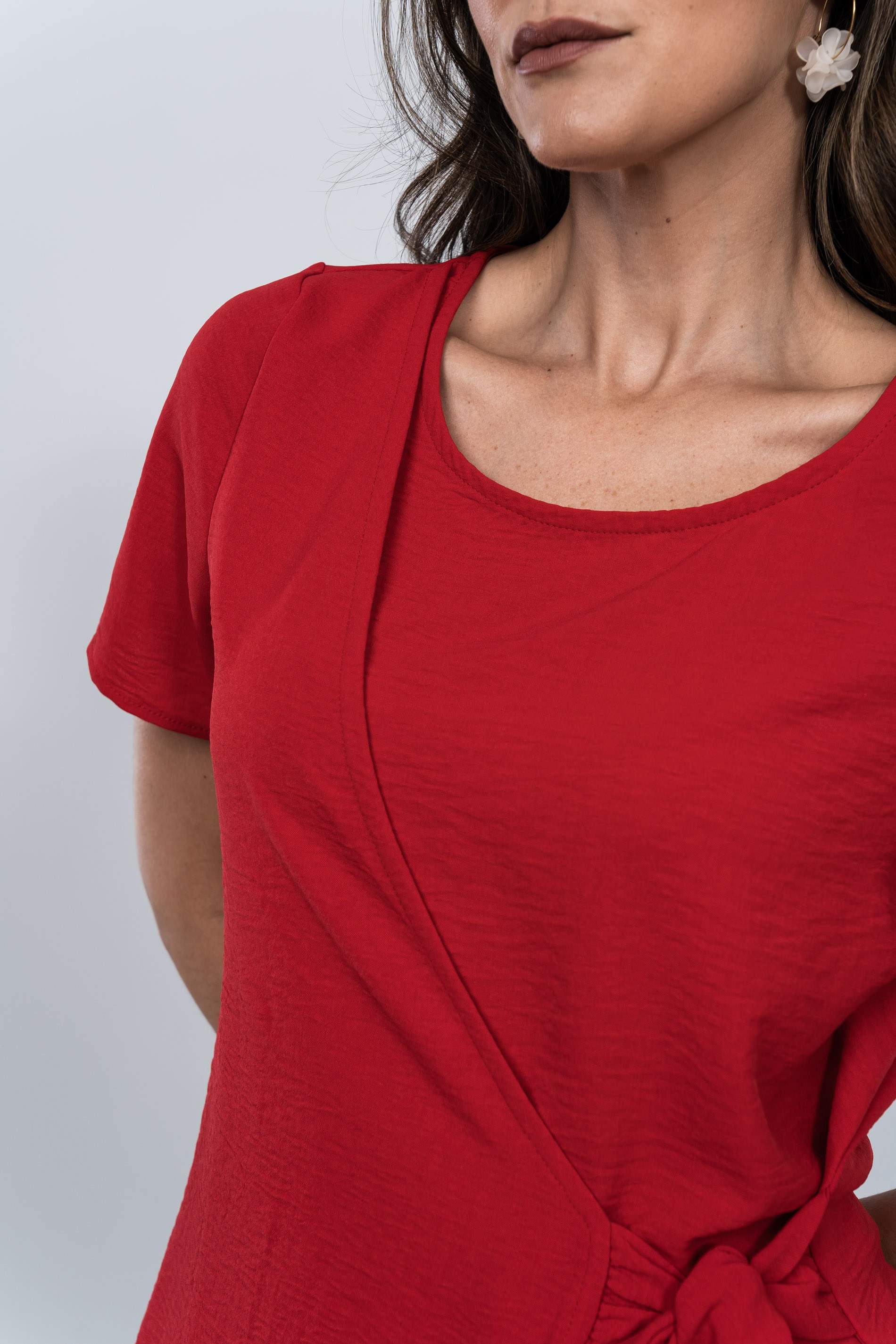 BLUSA EFECTO CRUZADO ROJO
