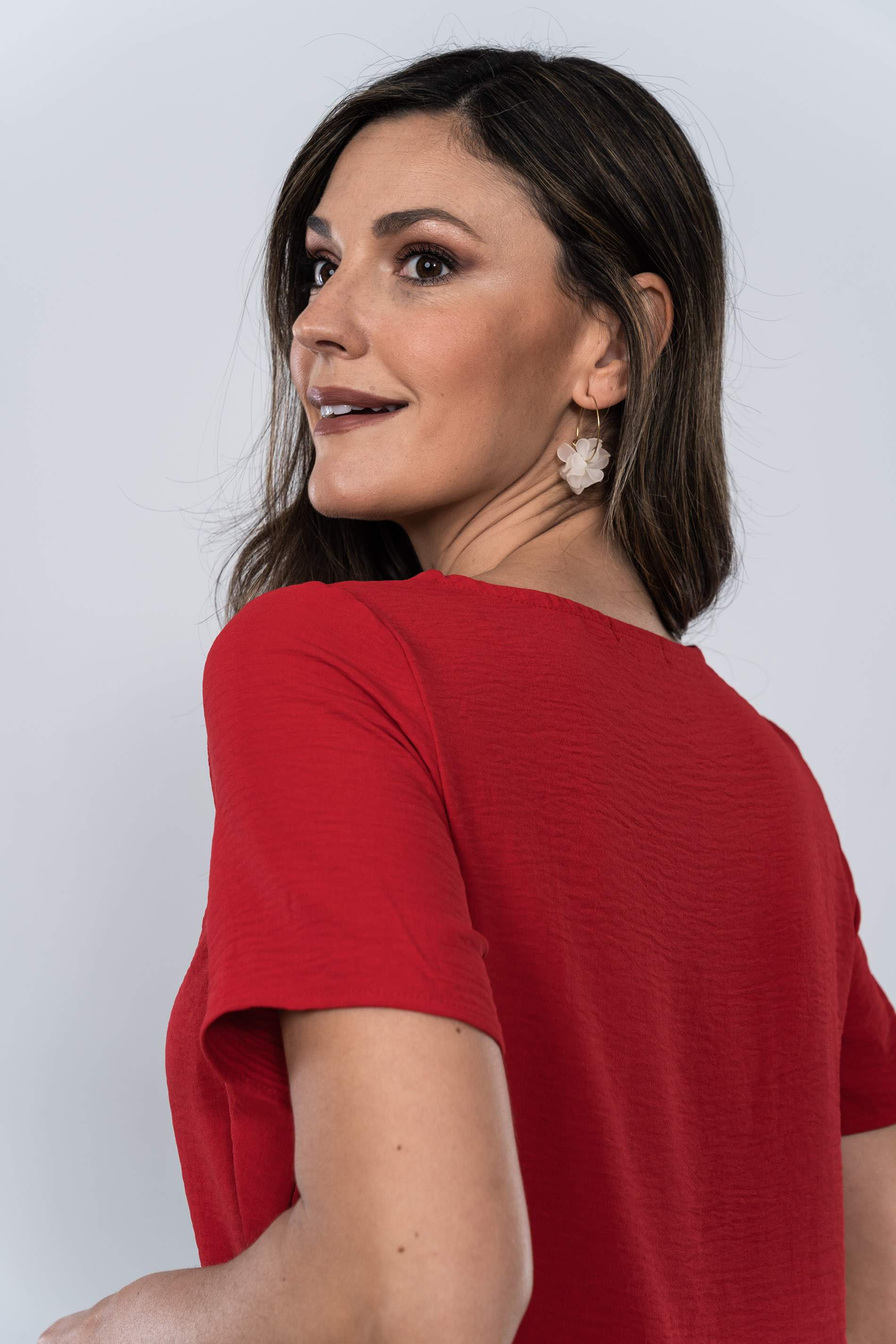 BLUSA EFECTO CRUZADO ROJO