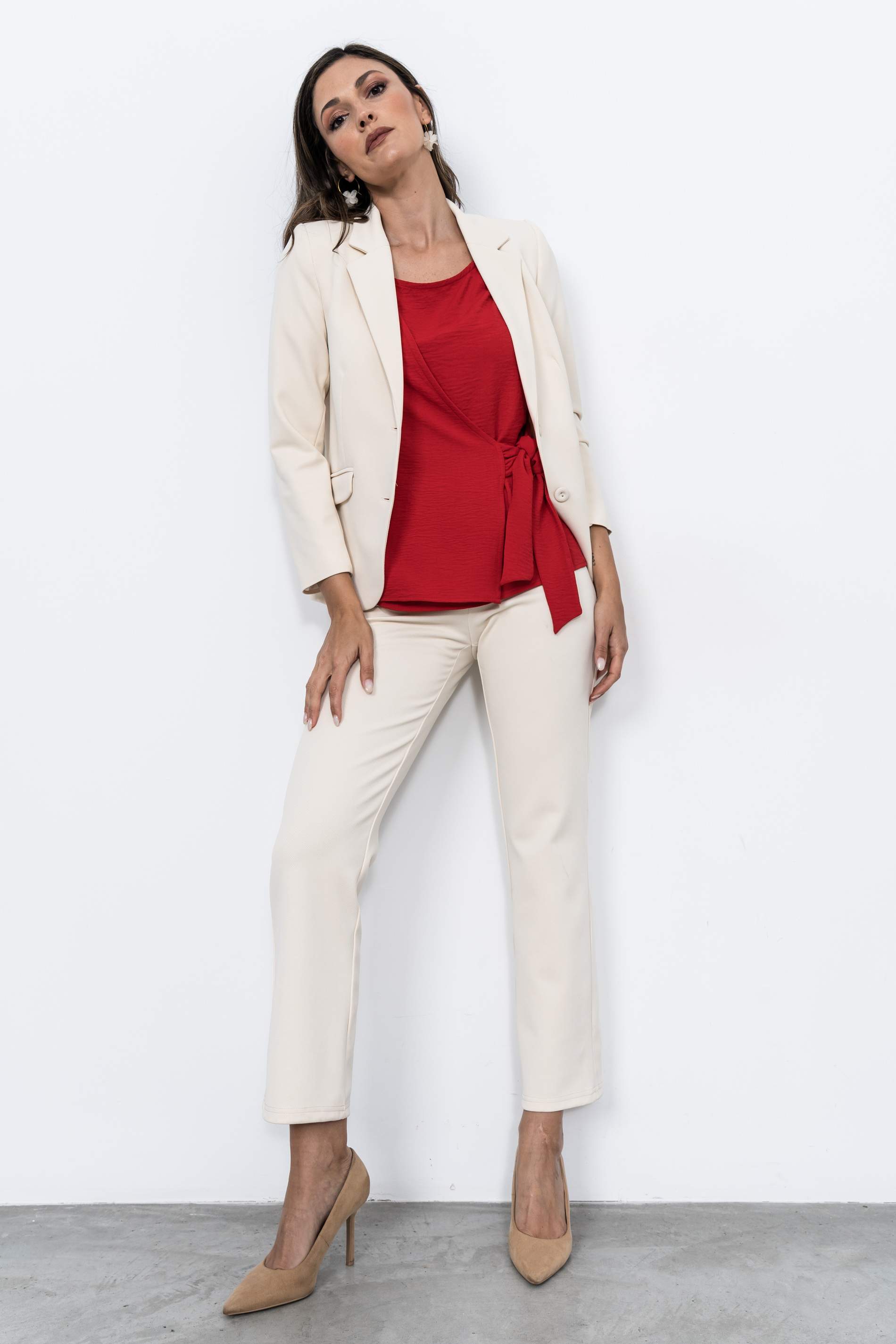 BLUSA EFECTO CRUZADO ROJO